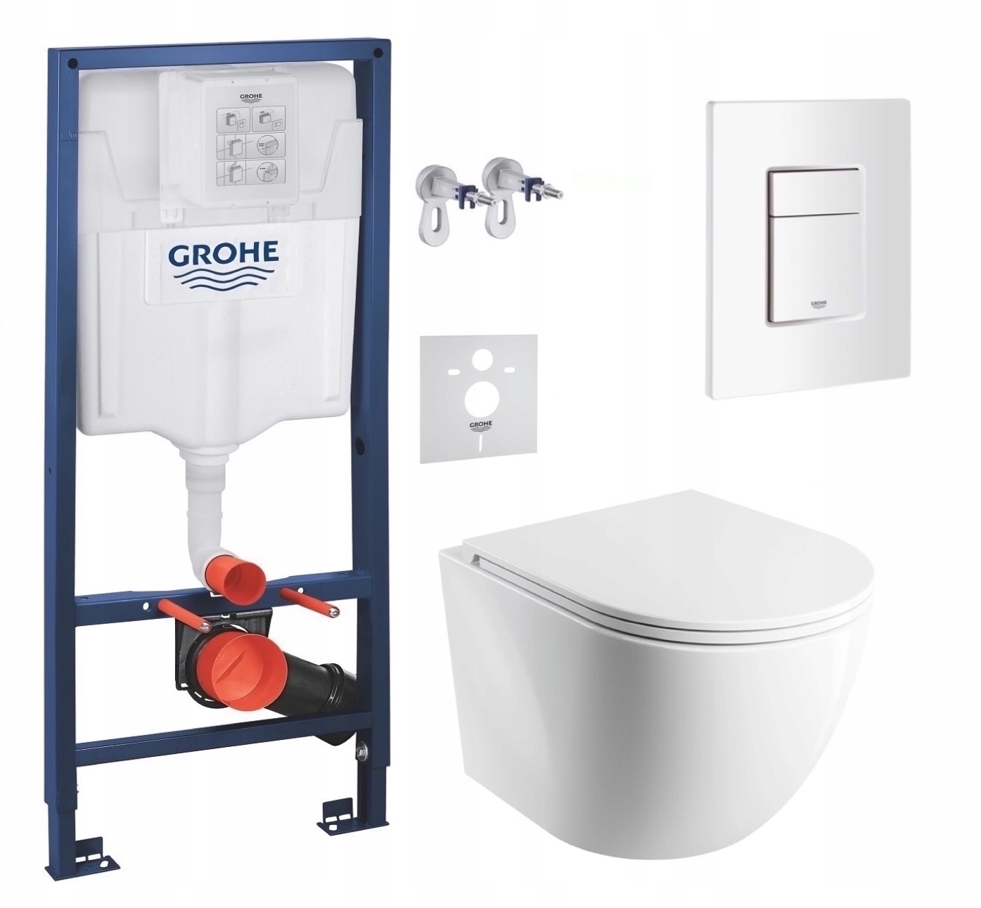 Podomietkový Wc set Grohe s Wc misou Cspmwbp tlačidlom Biely