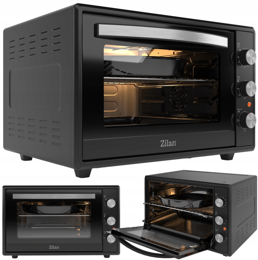 Piekarnik Elektryczny Mini Grill Timer Czarny XXL 2000W 65L