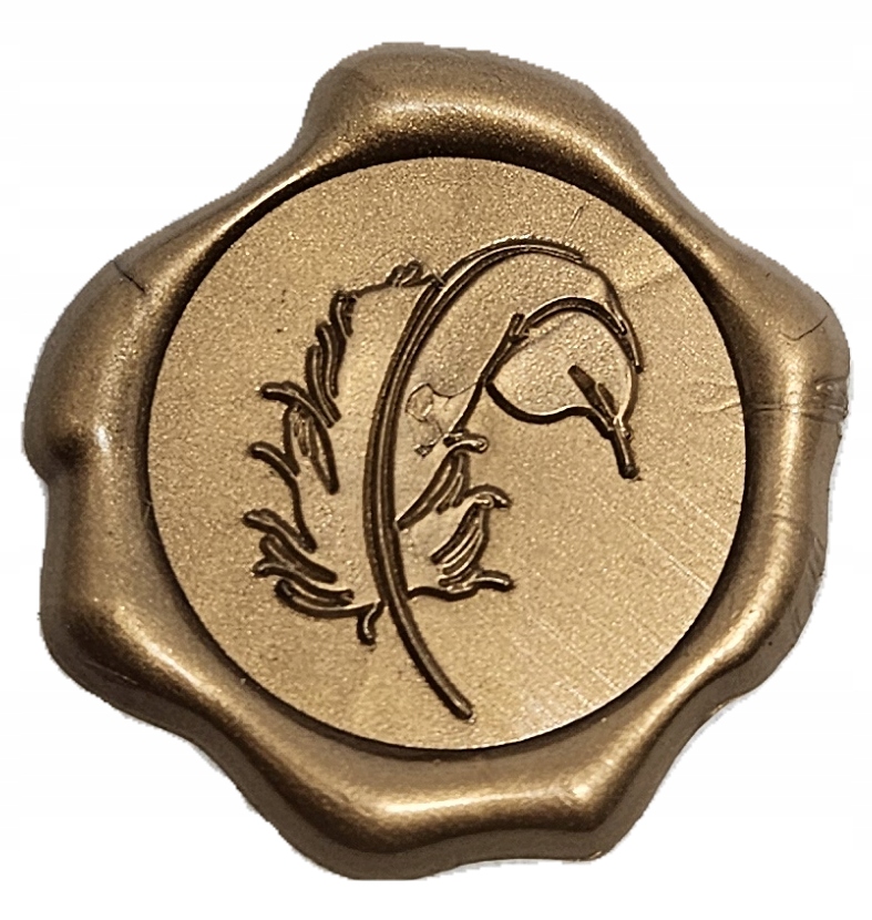 Odbicia Lakowe PIECZĘĆ LAKI PIÓRO STARE ZŁOTO 10szt