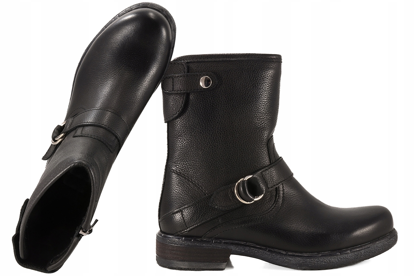 Simen 9759 Kožené Dámské Zimní Kozačky Kotníkové Boty Zateplené černé 36 Černá