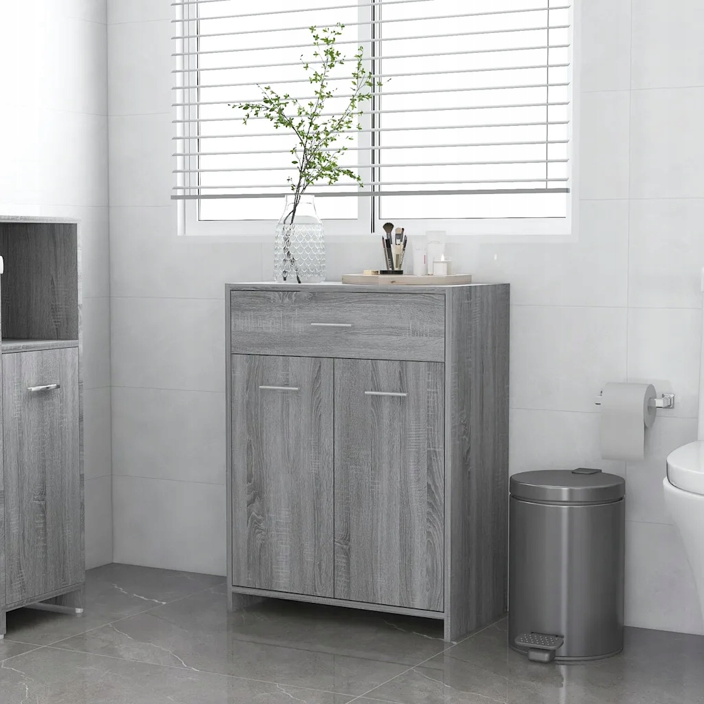 vidaXL Koupelnová skříňka šedá sonoma 60 x 33 x 80 cm kompozitní dřevo