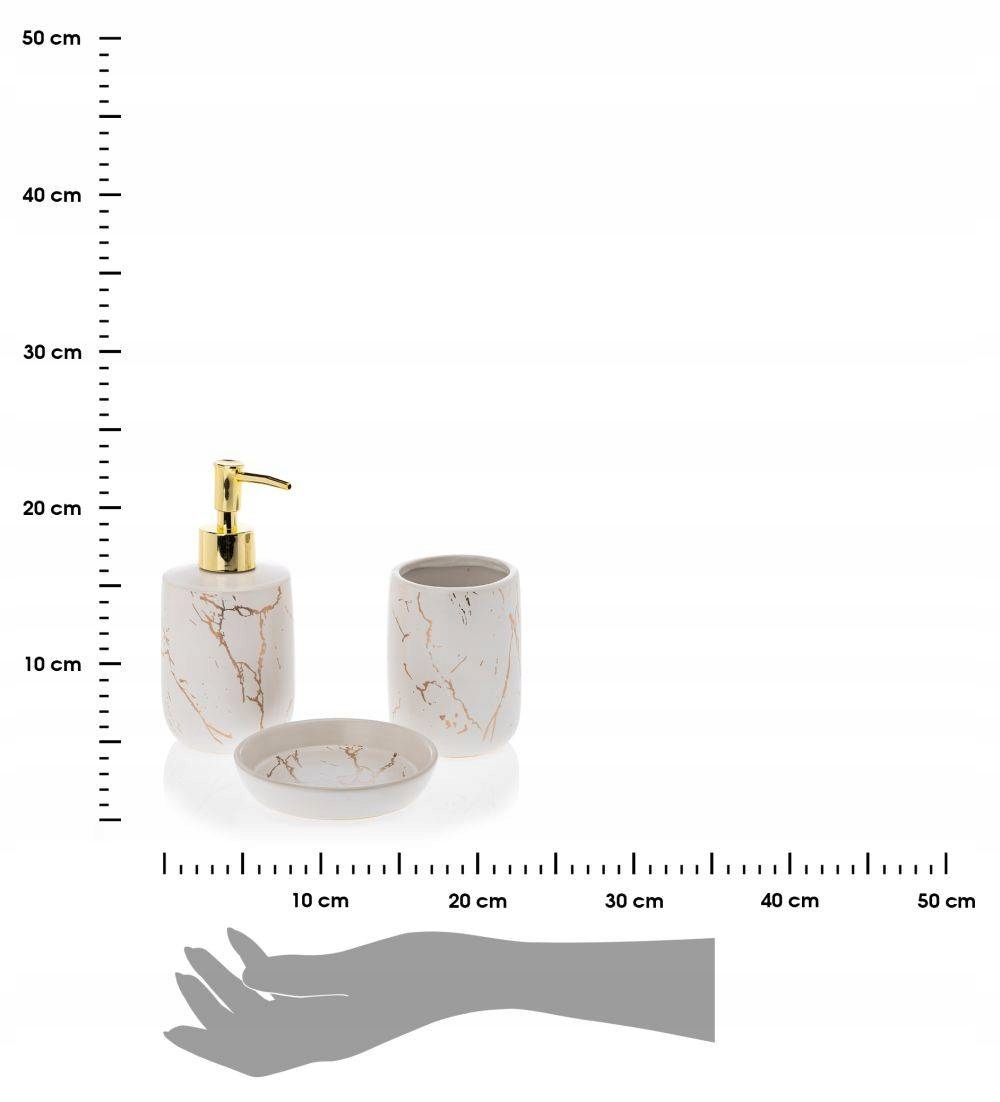 Zestaw do łazienki komplet łazienkowy Lua White 3 el biały dozownik kubek Kod producenta HH-LUA-3-WG