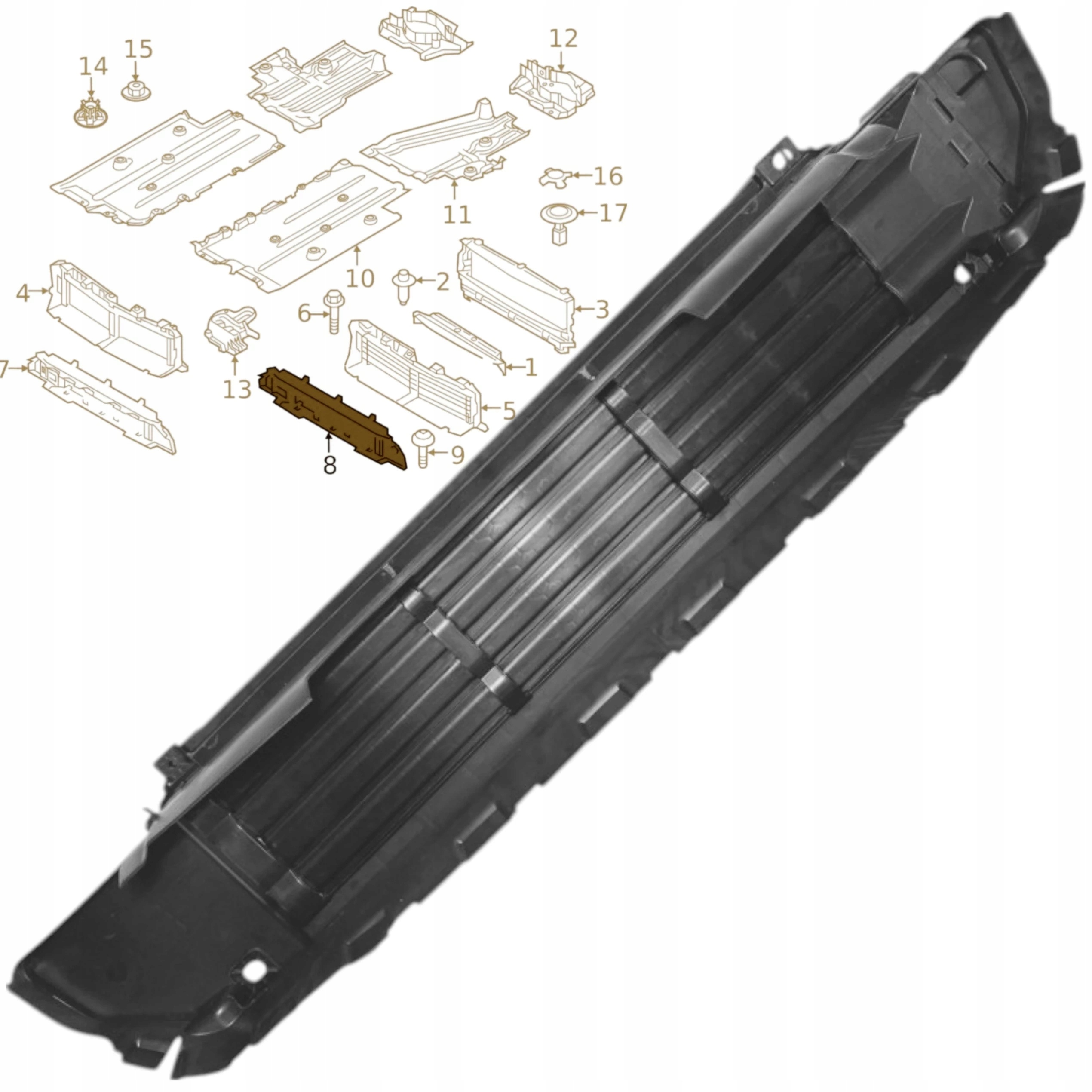 Spodní vzduchová roleta volant žaluzie přívod přívodu vzduchu Volvo XC40 2017+