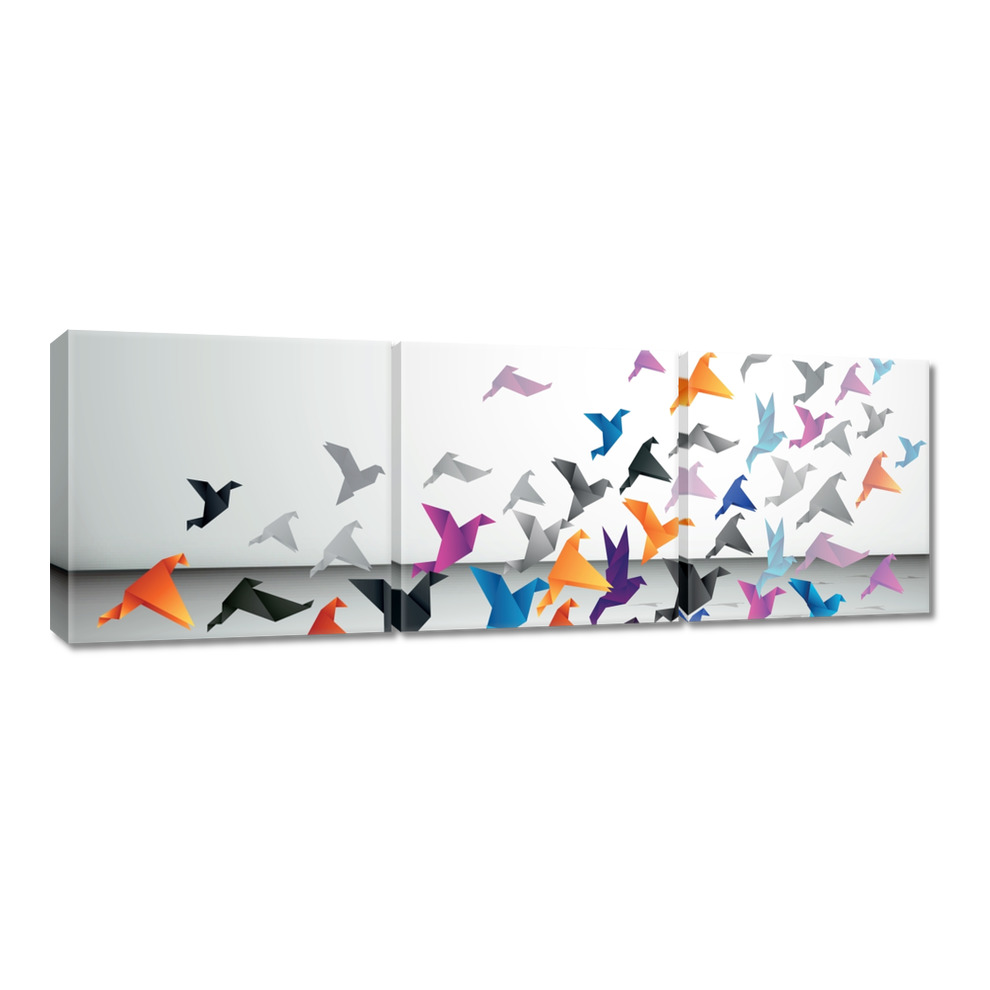

Obrazy 120x40 Origami Ptaki w locie