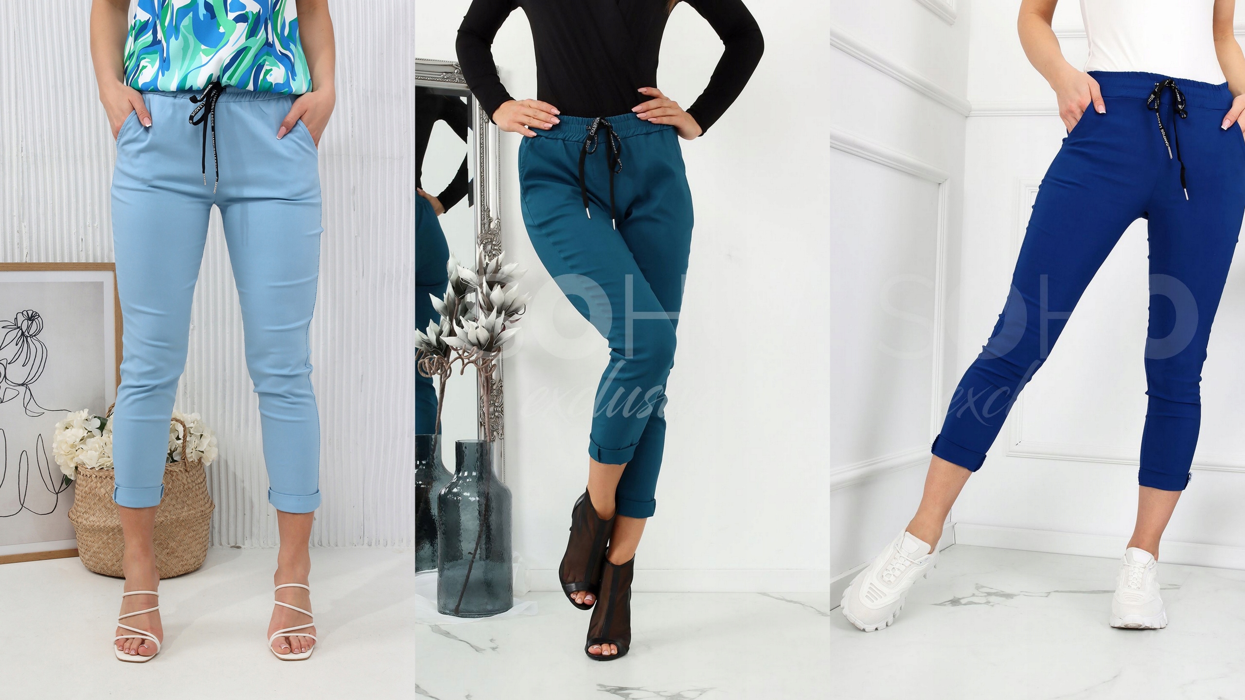 SPODNIE DAMSKIE RURKI CYGARETKI KLASYCZNE MODNE WYGODNE ELASTYCZNE 48 4XL Zapięcie inne