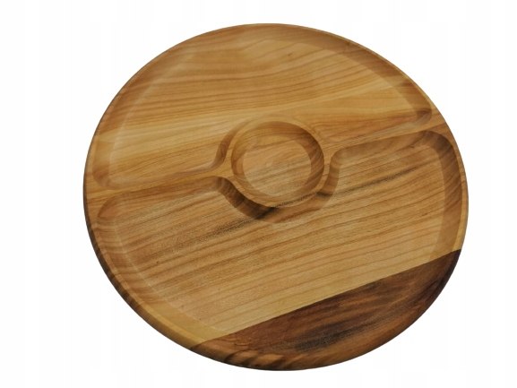 DREWNIANY TALERZ KOMOROWY CZEREŚNIOWY DO PRZEKĄSEK