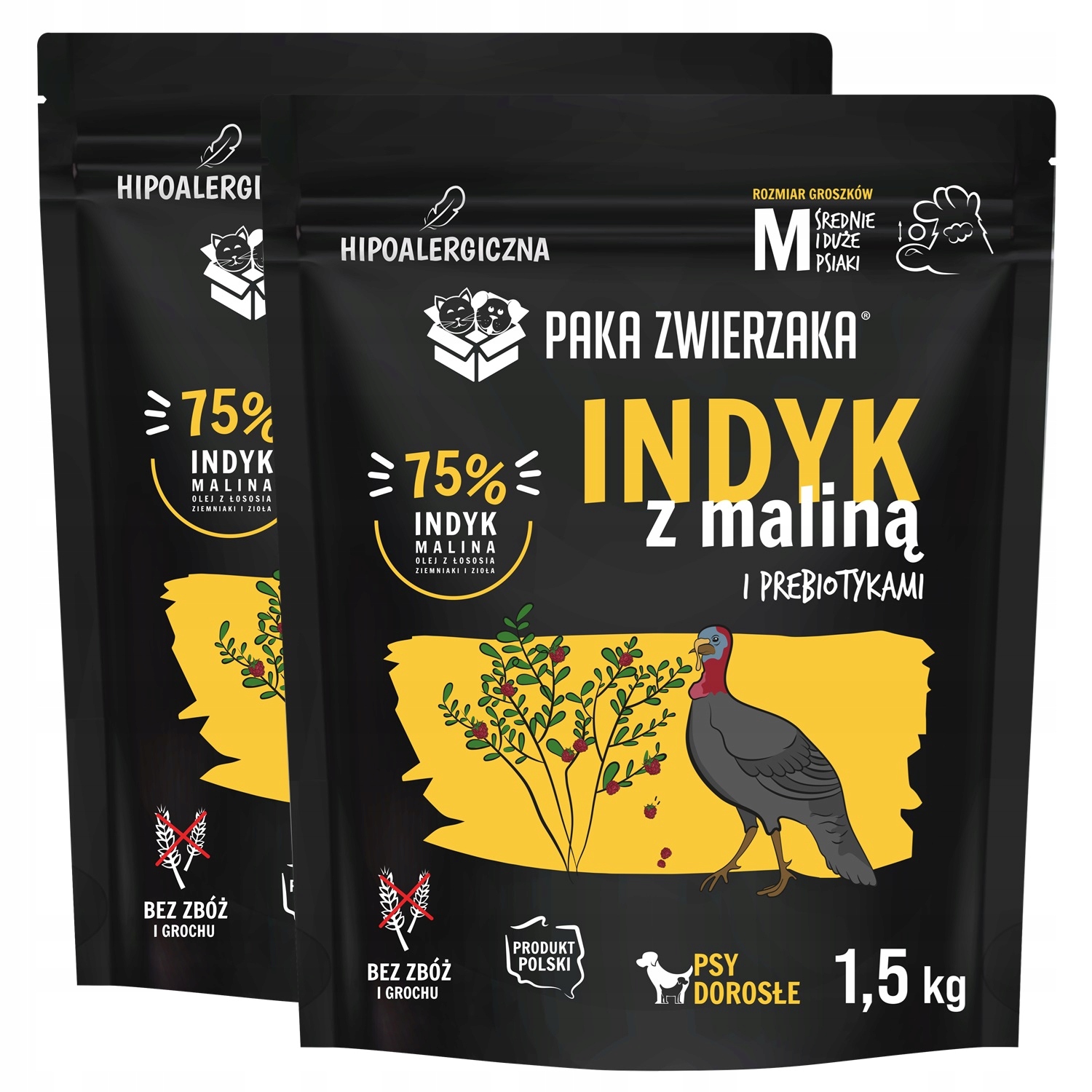 Levně Paka Zwierzaka Seventh Heaven Krůta s malinou M 2PAK 2x1,5 kg