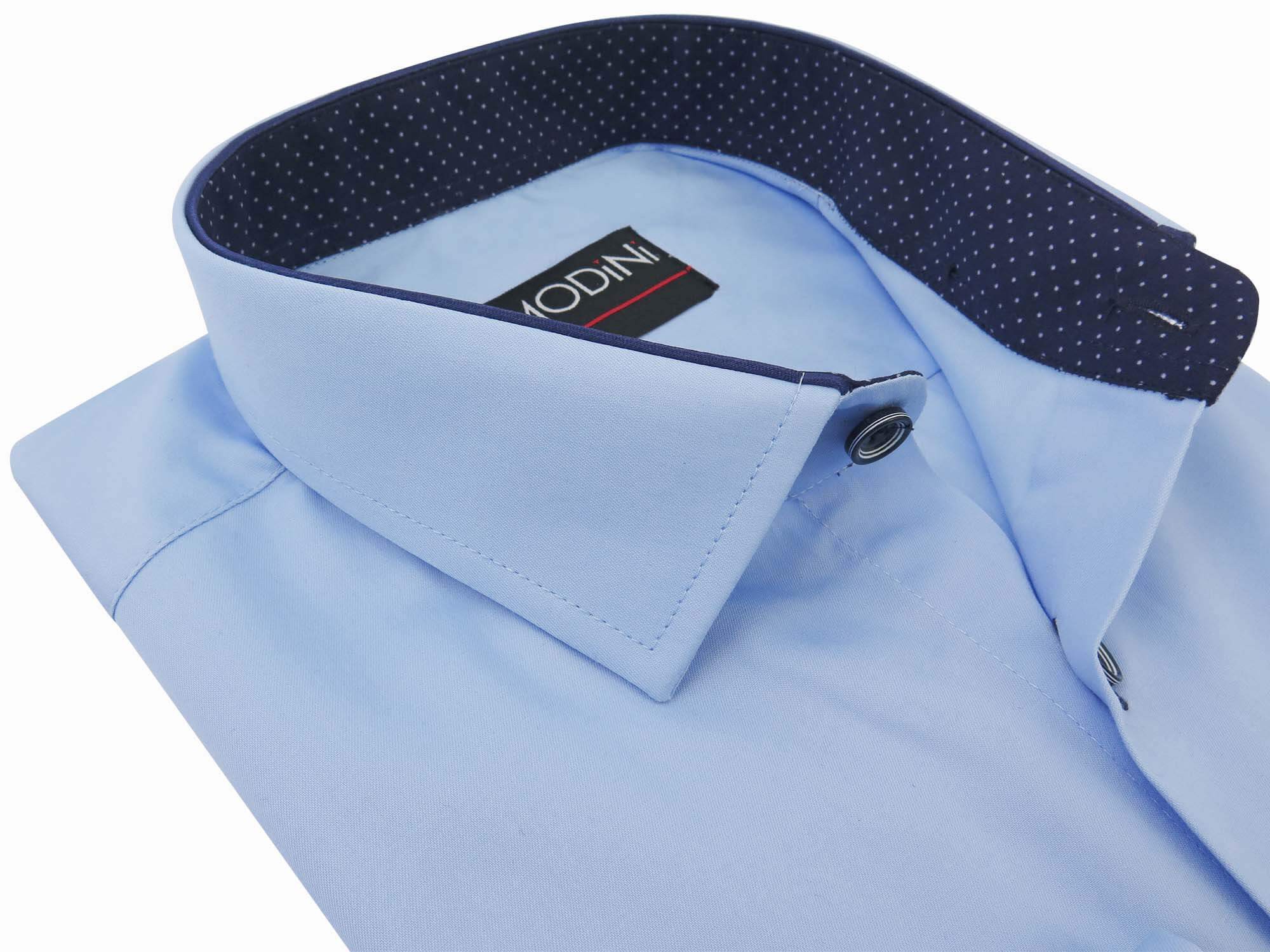 Błękitna niebieska koszula męska Modini Kontrasty Y06 188-194 43-Regular