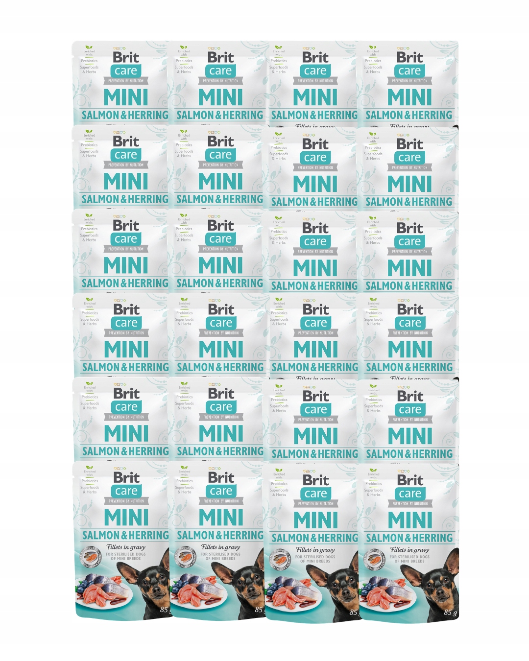 Brit Care Mini Vlhké krmivo pro psy Losos a sleď 24x85 g Malá plemena