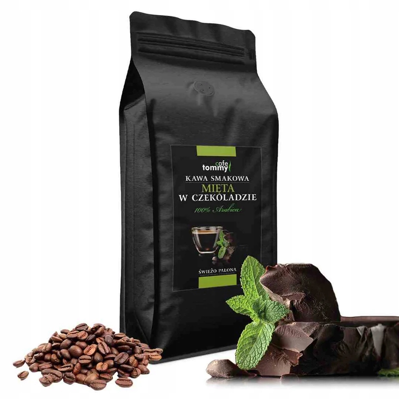 Levně Tommy Cafe Káva s příchutí Máta v čokoládě, zrnková, 1 kg