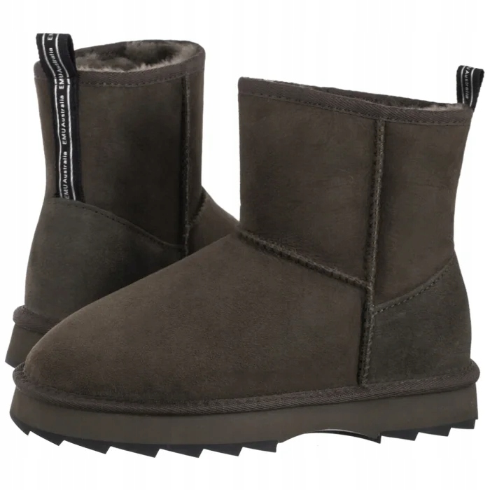 Dámské zimní boty Emu Sharky Mini Dark Olive/Black W12434 Olivové