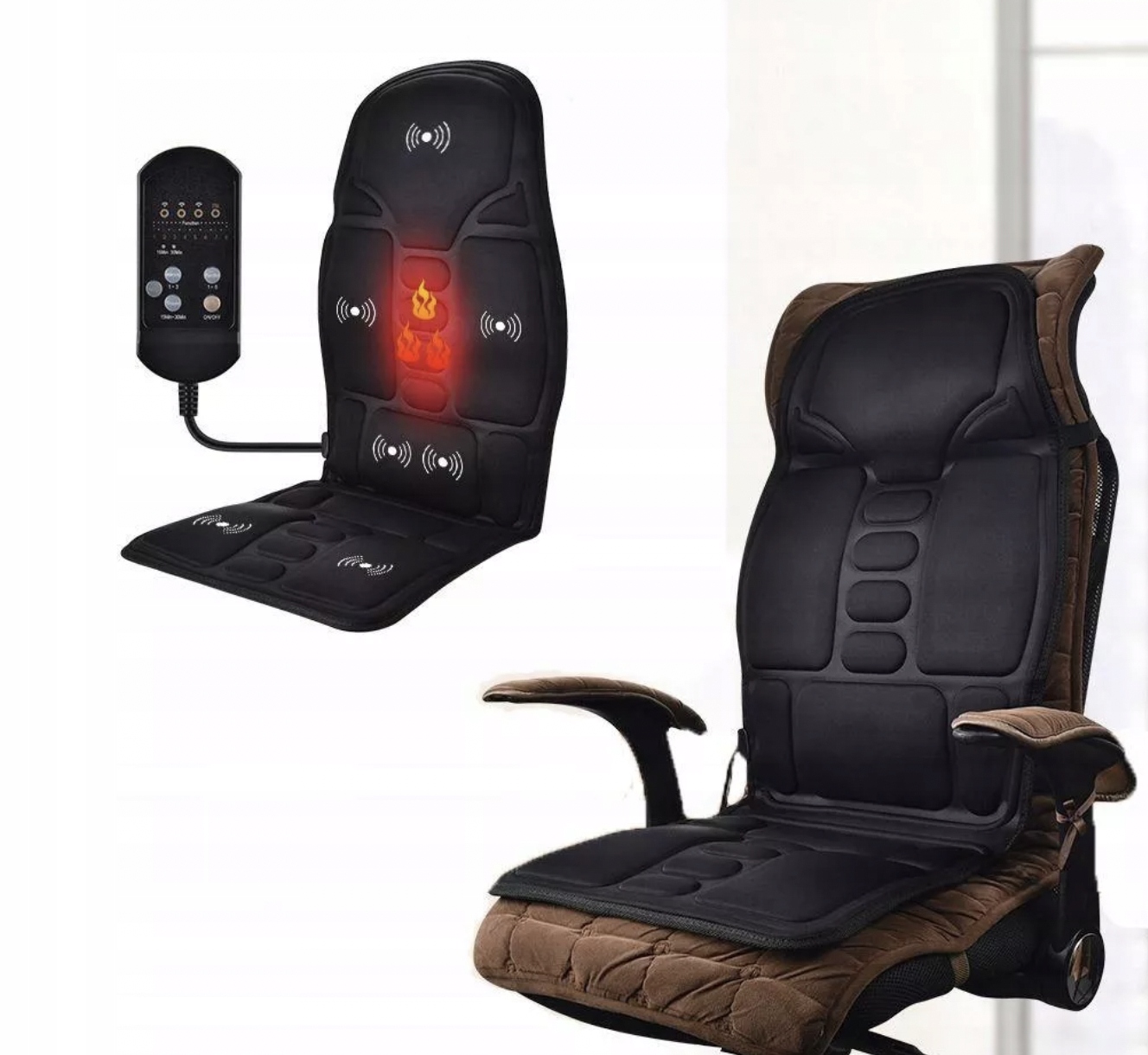 MATA GRZEWCZA NA FOTEL + MASAŻ DO SAMOCHODU ELEKTRYCZNA DO AUTA SIEDZENIE Stan opakowania oryginalne