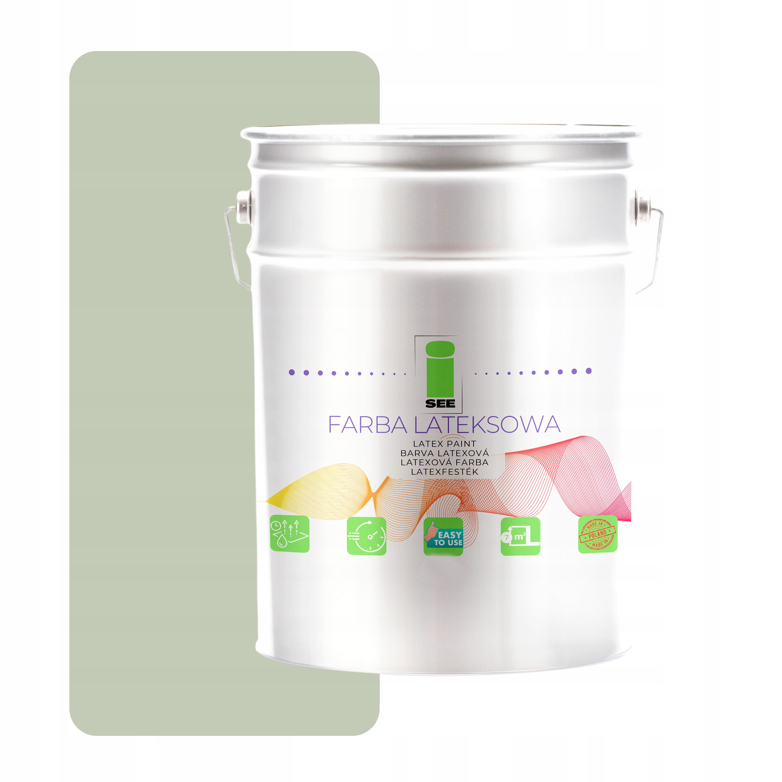 Latexová Farba Na Steny, Priedušná, Zelený Čaj 10 L, Hypoalergénna