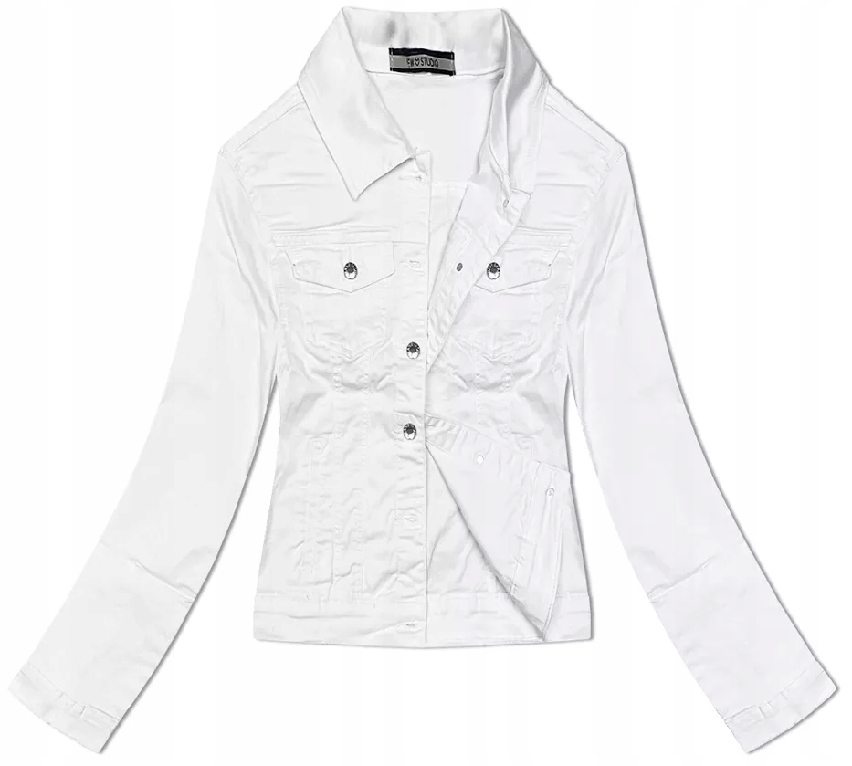 Bílá Přiléhavá Džínová Bunda W023 Vel. 48