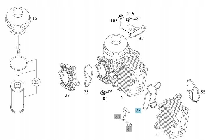 USZCZELKA CHŁODNICY OLEJU MERCEDES OM628 400CDI Typ samochodu 4x4/SUV Samochody osobowe