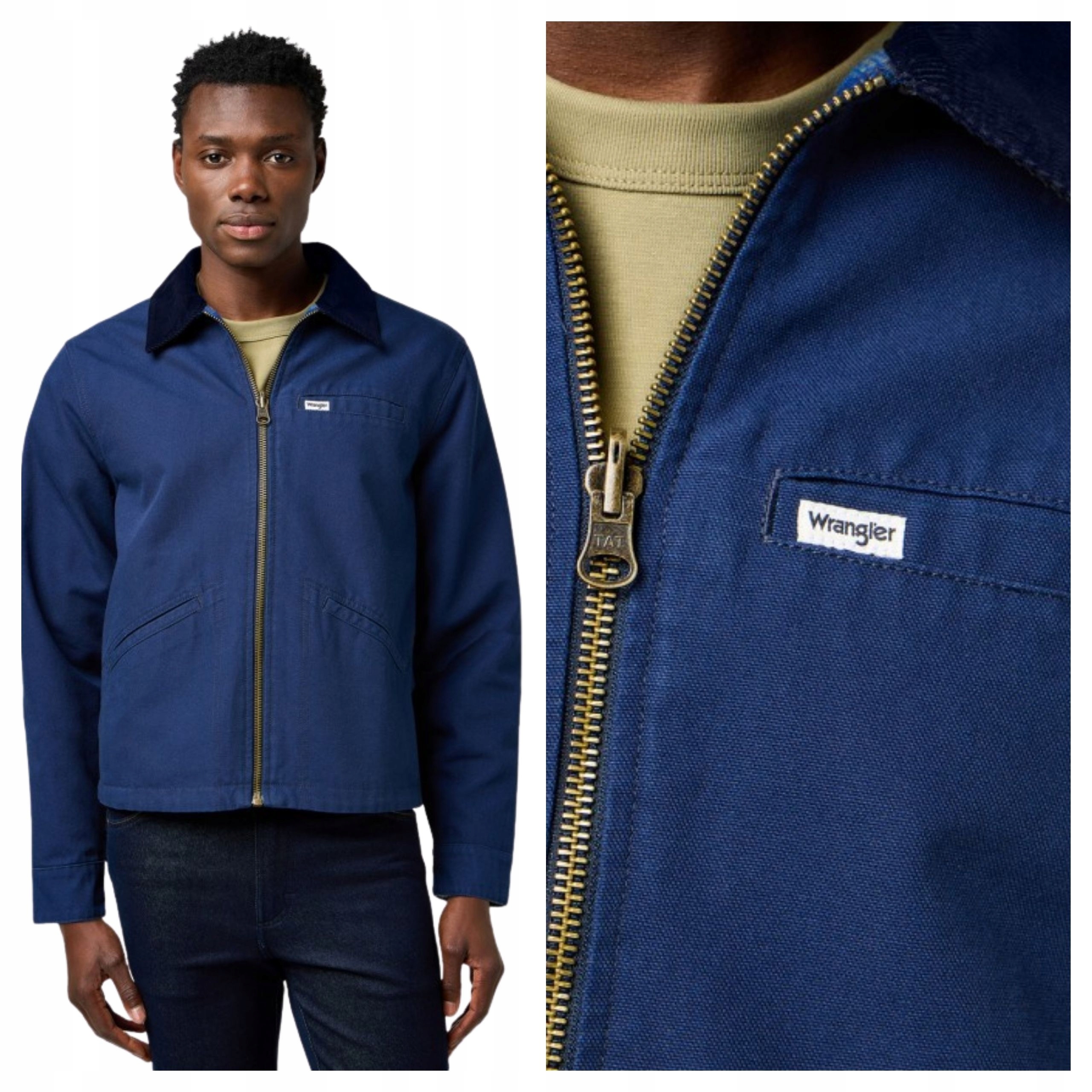 Pánská bunda Wrangler Utility Jacket Tmavě modrá Klasická bavlněná XL