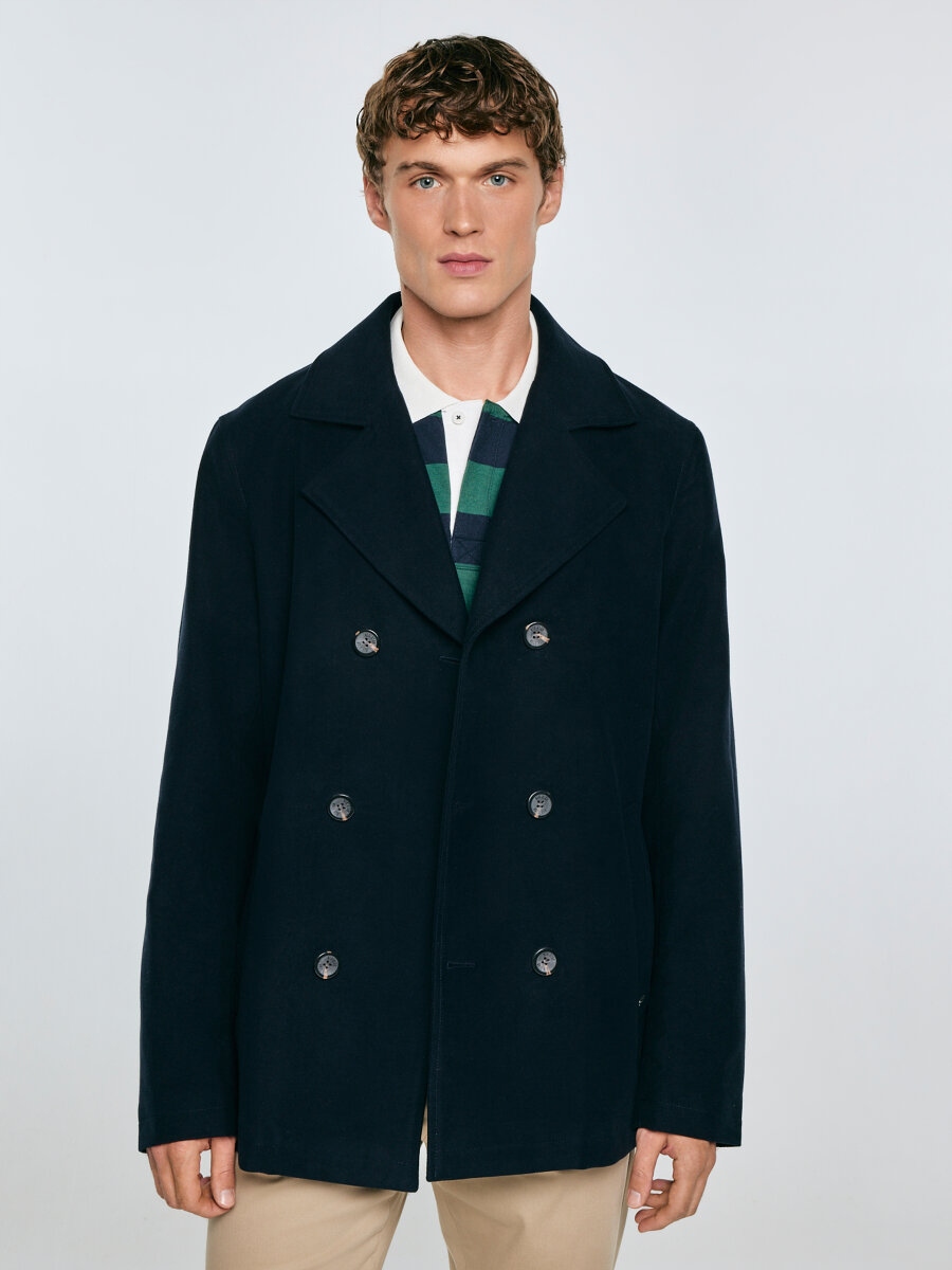 Big Star Pánský dvouřadý kabát typu bosmanka, tmavě modrý, Komplit, velikost 404 M