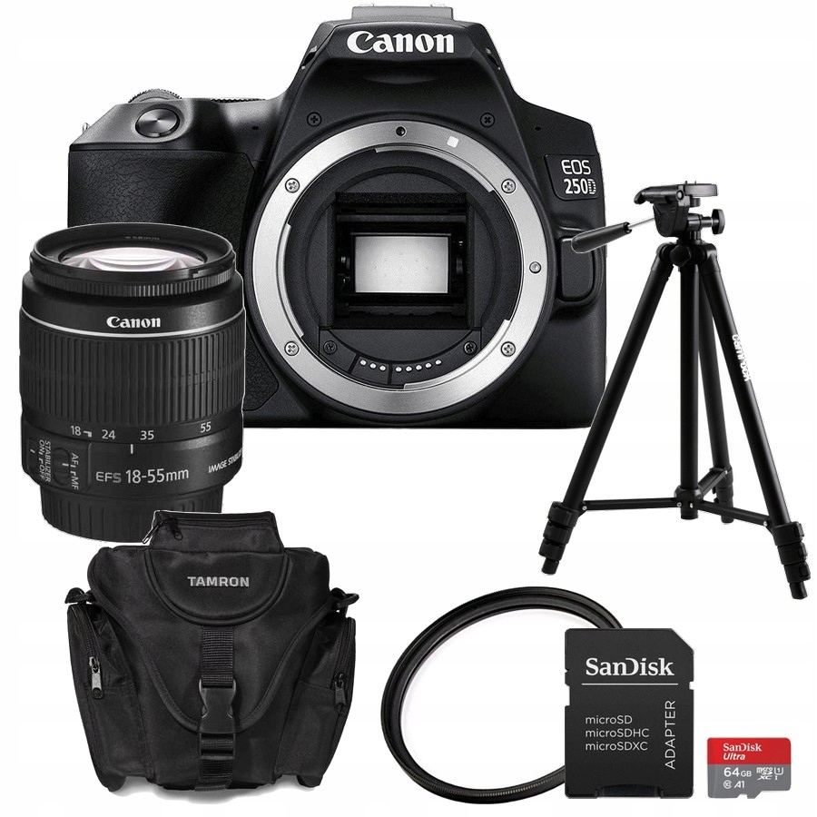 Fotoaparát Canon Eos 250D 18-55 mm Is II Taška 64 Gb Příslušenství