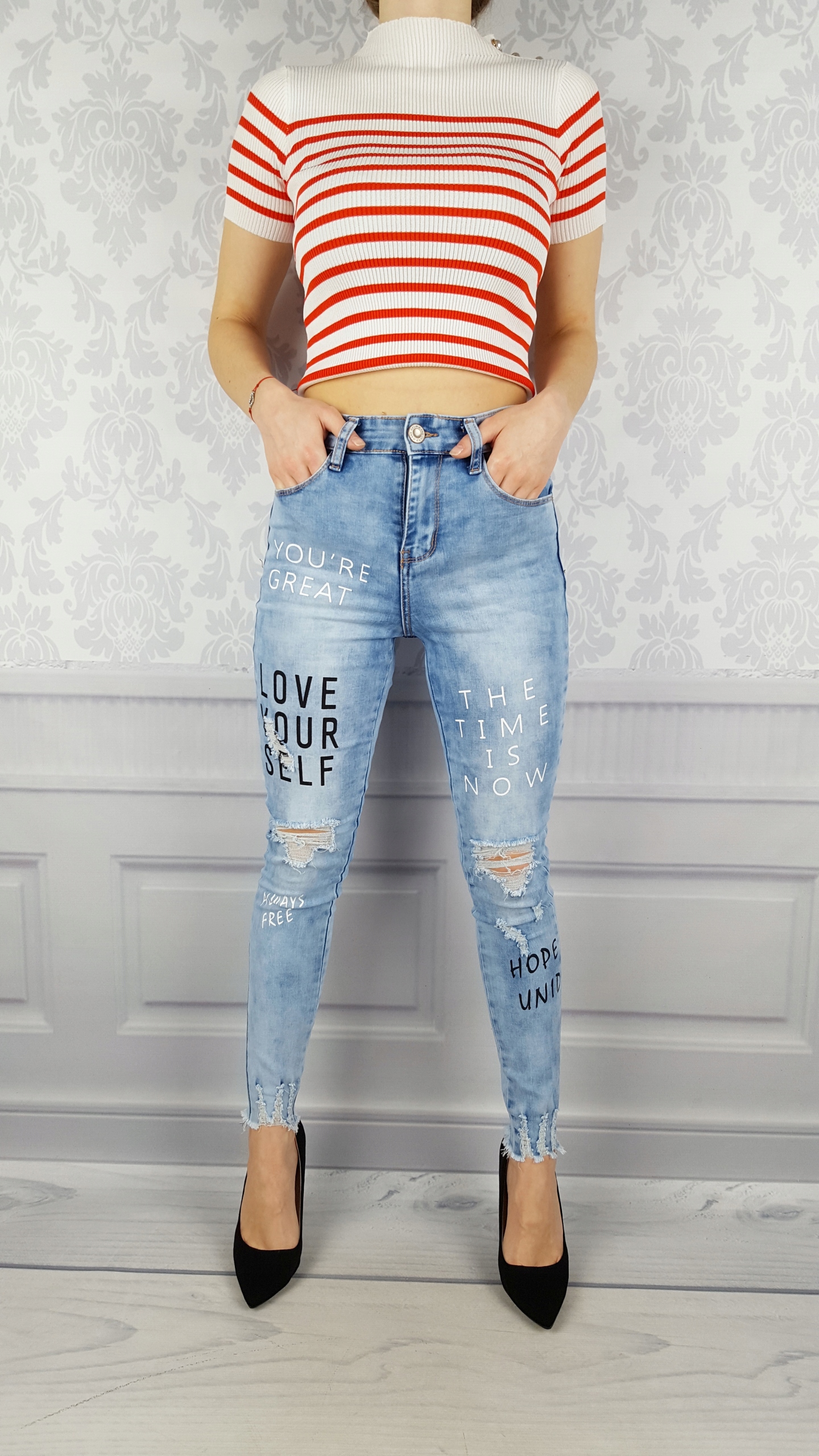 Женские брюки из Алабамы с обтягивающими джинсами