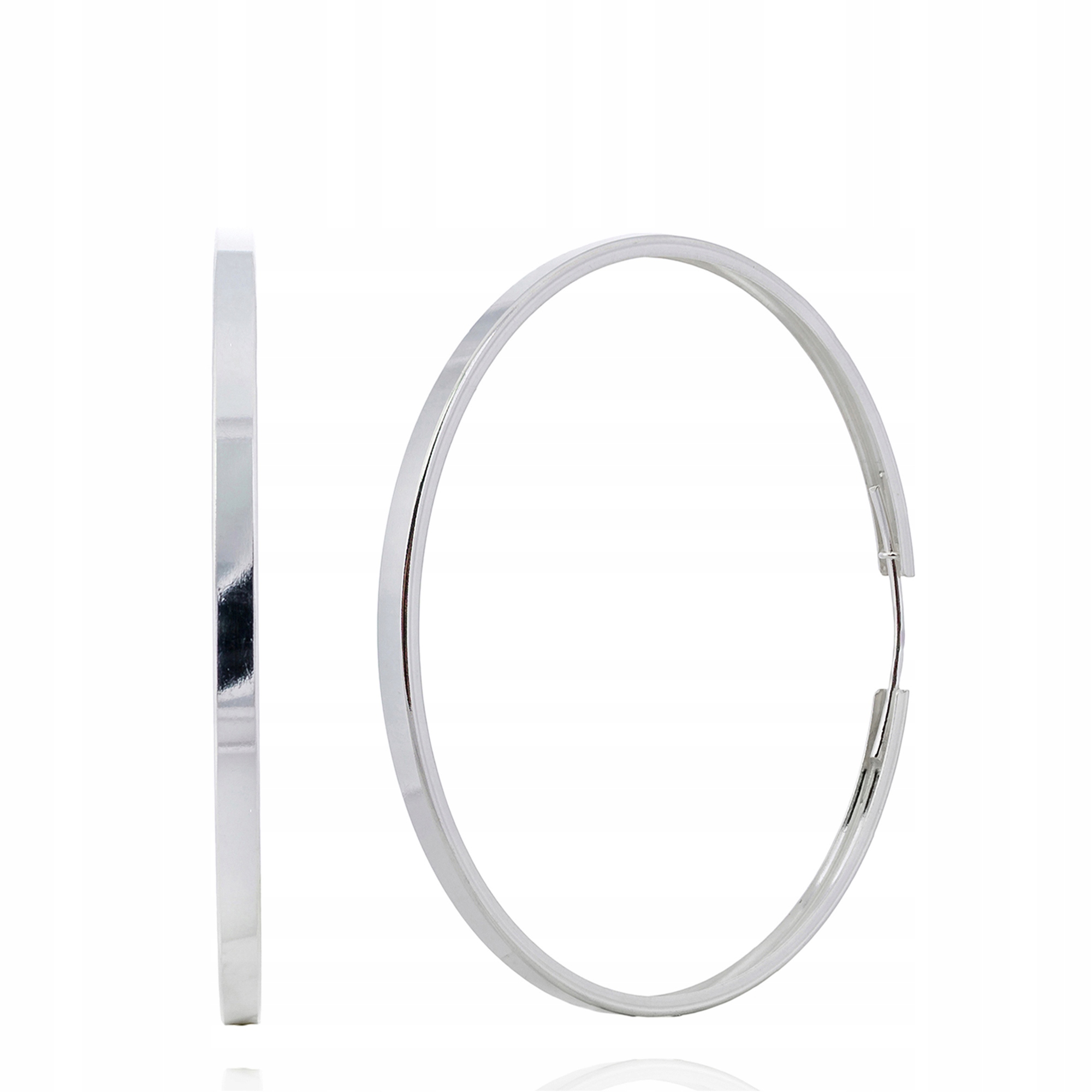 Stříbrné Široké Kruhové Náušnice 25