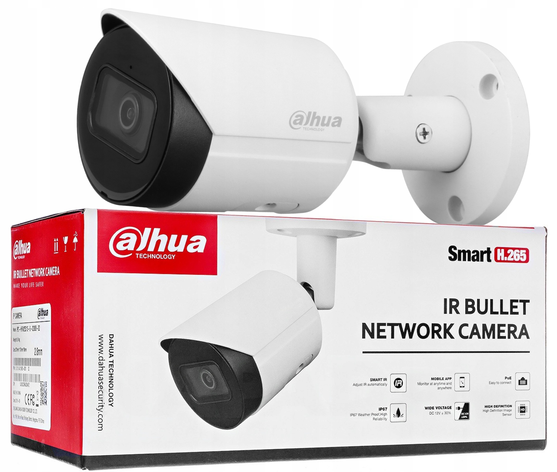 Ip kamera Dahua FullHD PoE Vonkajšia Starlight IPC-HFW2230S-S-0280B-S2