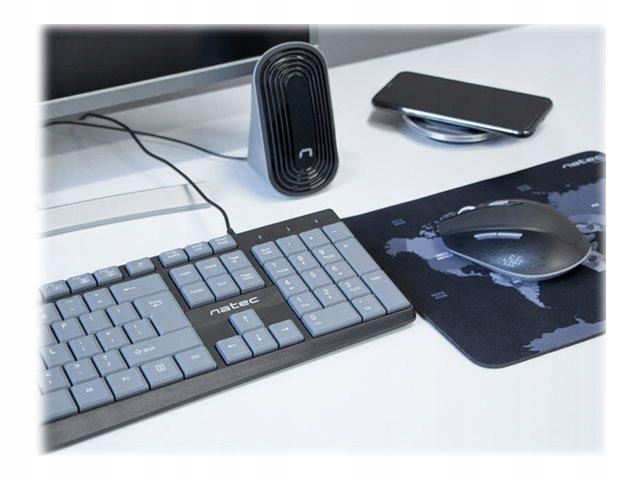 Natec NKL-1507 Natec Klawiatura Nautilus Slim czarno-szara, Usb, Us Layout