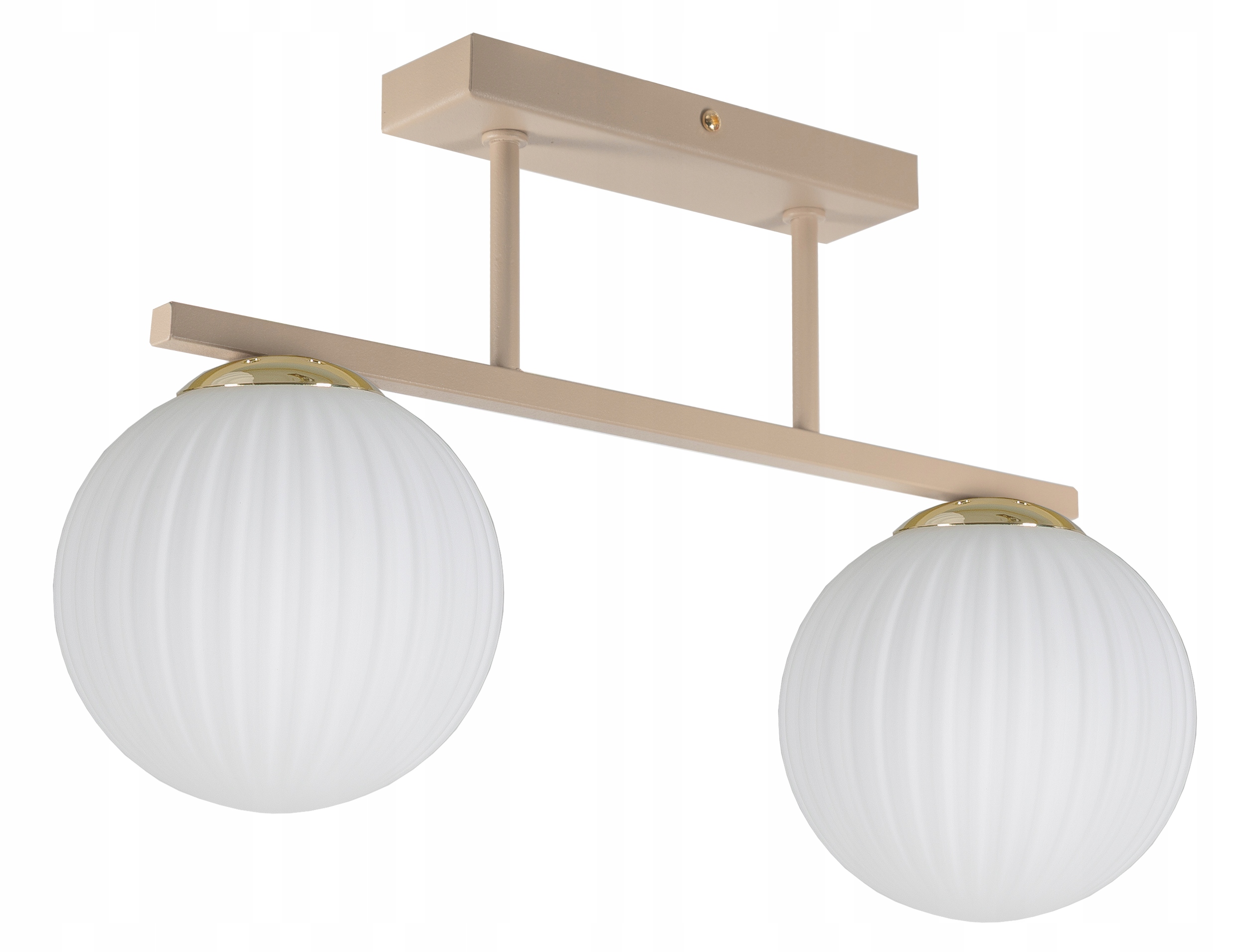 LAMPA PLAFON WISZĄCA SUFITOWA ŻYRANDOL NOWOCZESNA ECRU BEŻ BIAŁE KULE LED