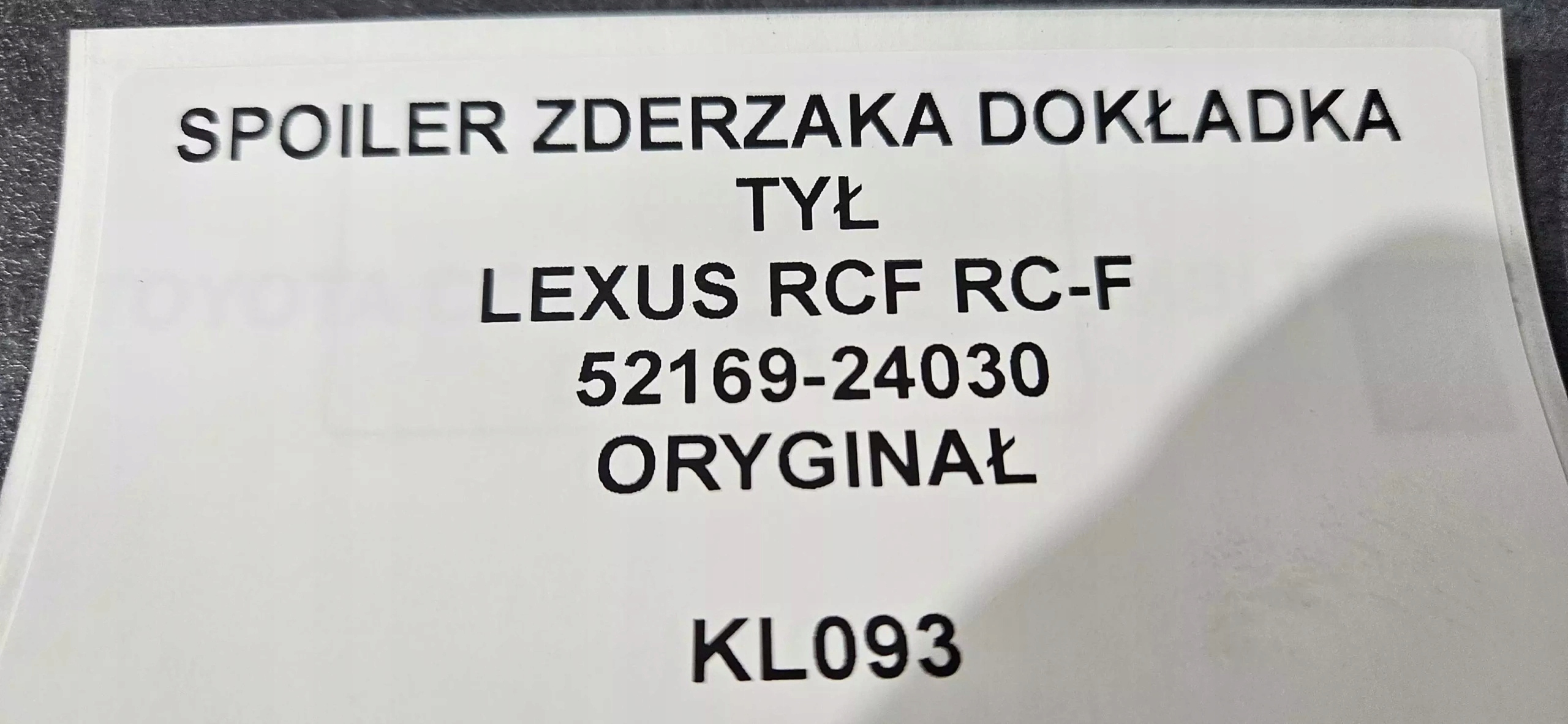 SPOILER Paraurti accessori posteriore LEXUS RCF RC-F ORYG