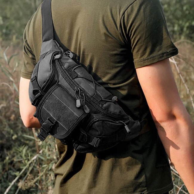 NERKA SASZETKA MĘSKA WOJSKOWA BIODRÓWKA Z PASKIEM TAKTYCZNA SURVIVAL XXL Wzór dominujący bez wzoru