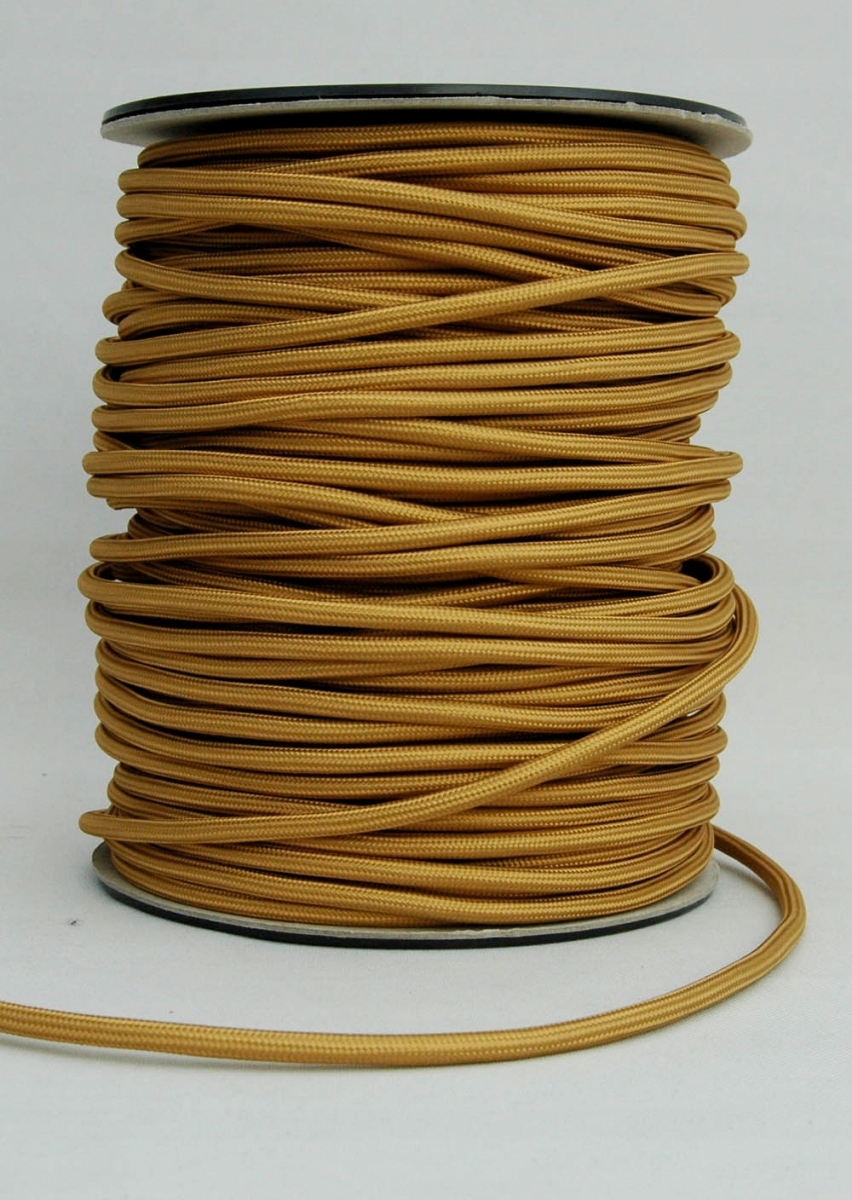 

2m kabel w oplocie przewód 2x0,5 złoty