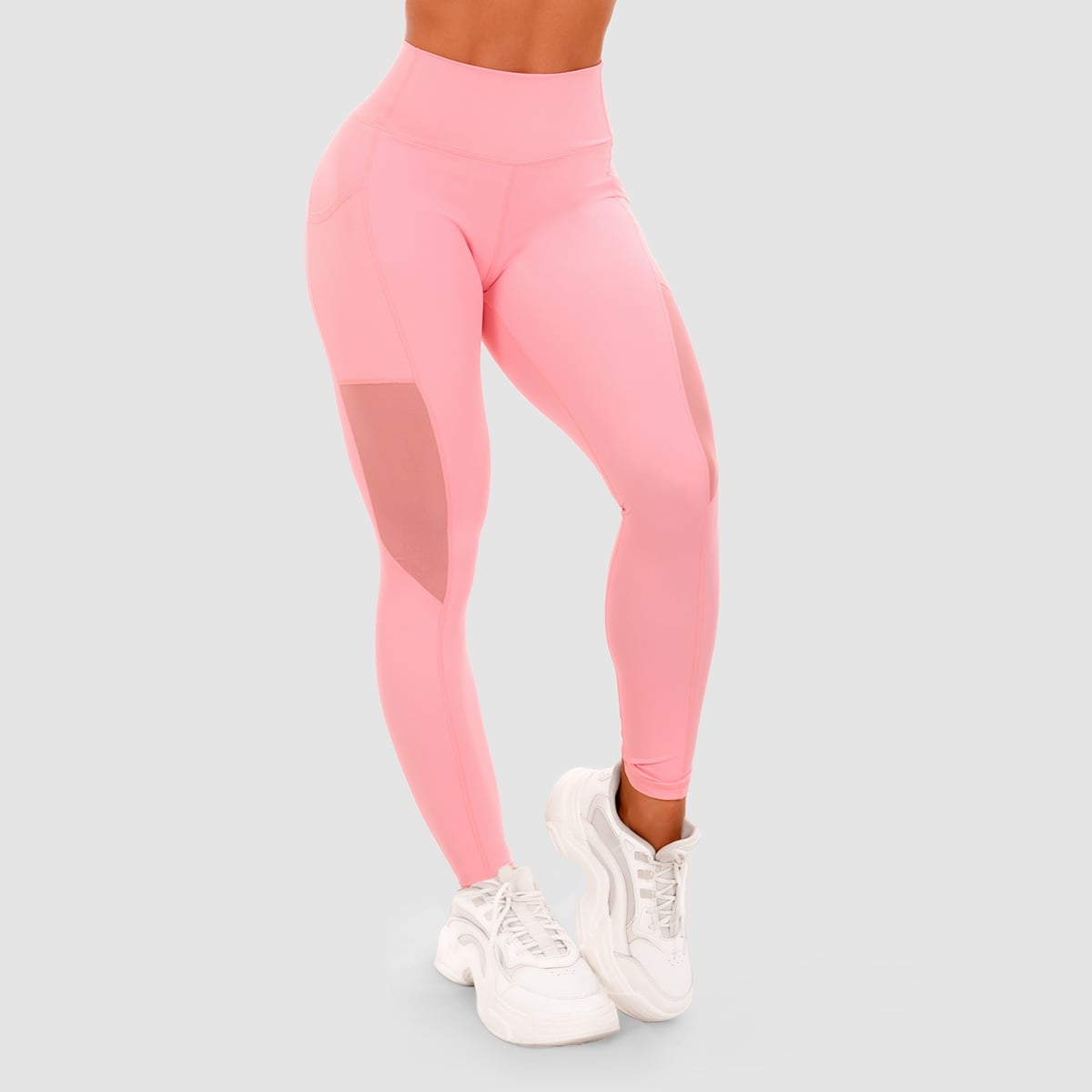 GymBeam Damskie legginsy Mesh Panel Pink S