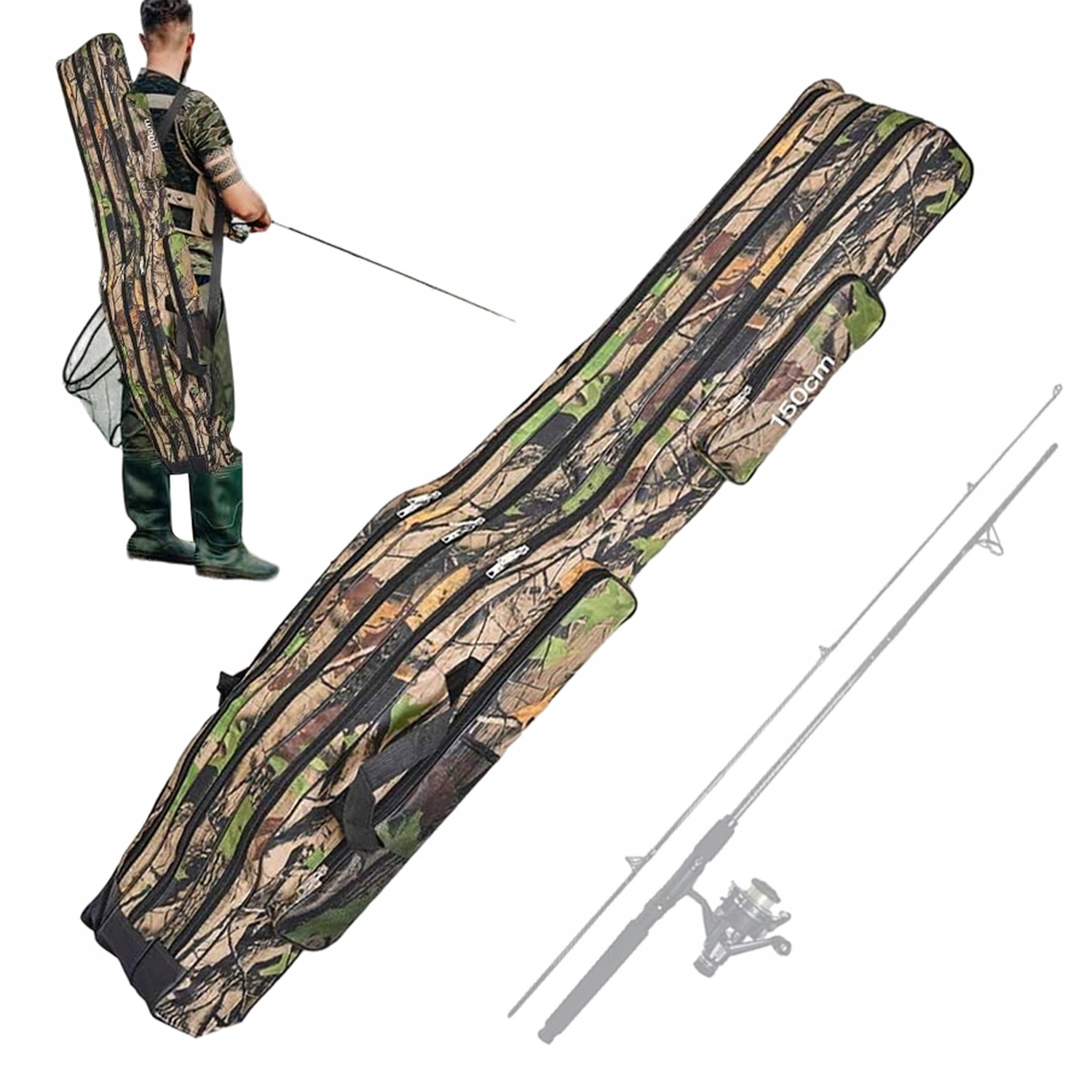 Torba Wędkarska Składana Trójwarstwowa Wodoodporny Na Wędki Morskie 150CM