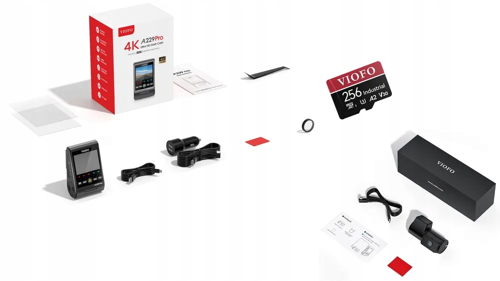 Kamery samochodowe VIOFO A229 PRO+VIOFO RTC300 Tele Power Set + VIOFO 256GB Model A229 PRO 1CH