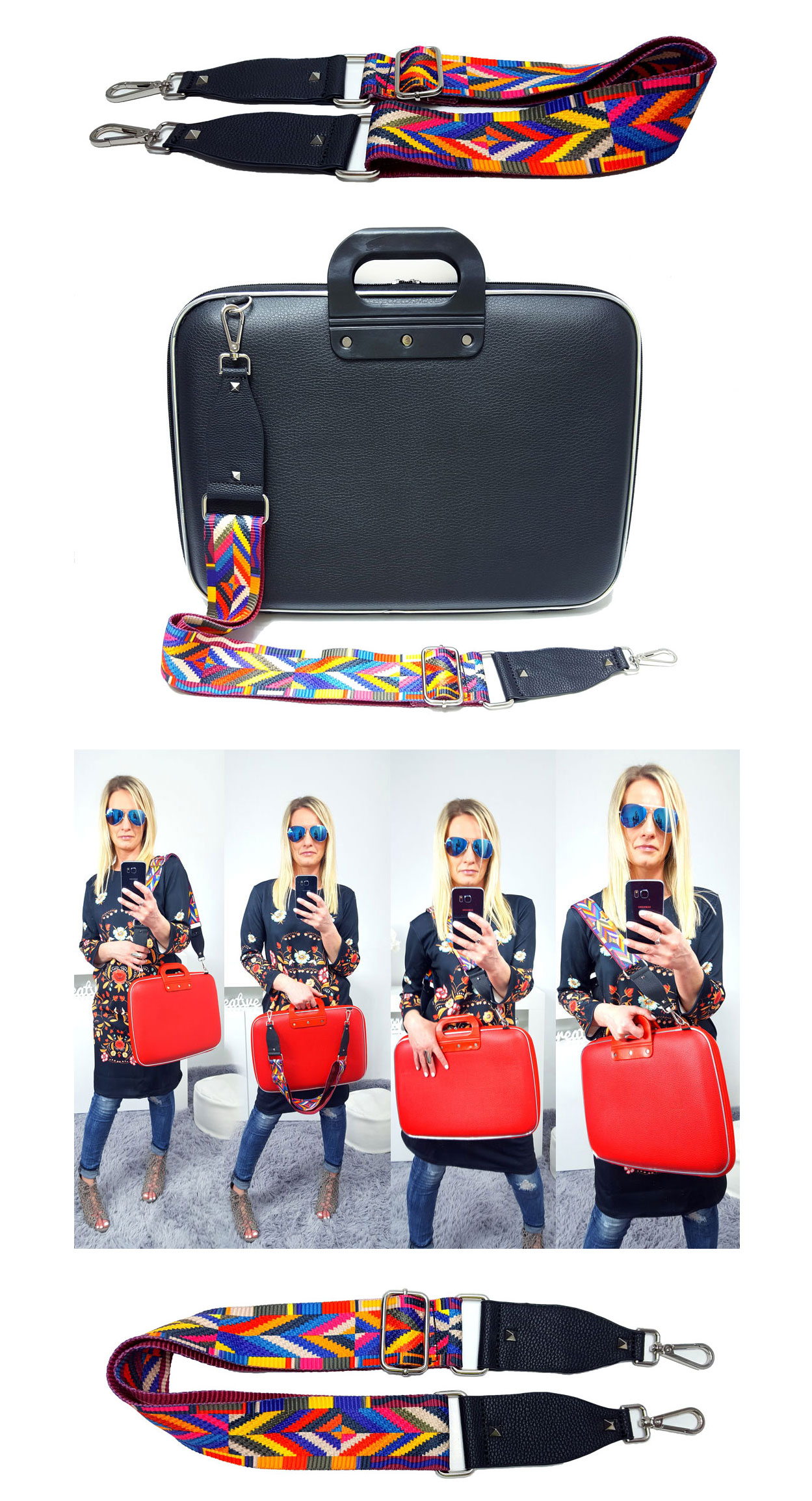 AKTÓWKA TORBA NA LAPTOPA PASEK AZTECKI 13 14 15 16 Materiał dominujący skóra ekologiczna