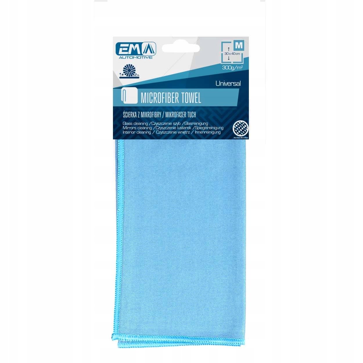 Ściereczka z mikrofibry do szyb luster 30x40cm 300gsm bez smug i zarysowań