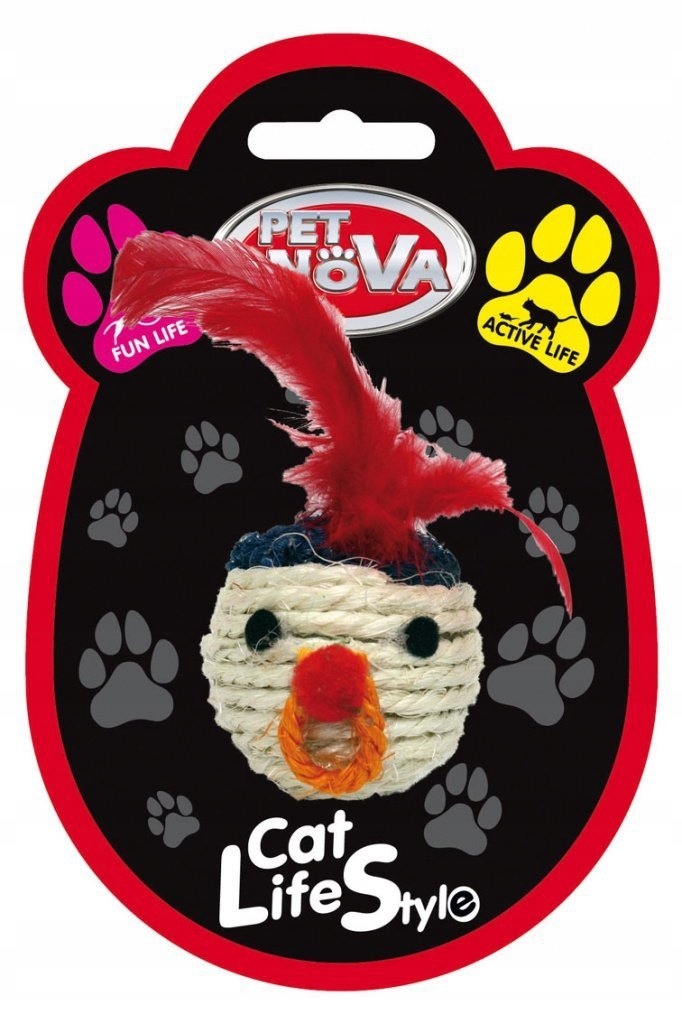 

Pet Nova Dla Kota Głowa Sizalowa 5cm Z Piórami