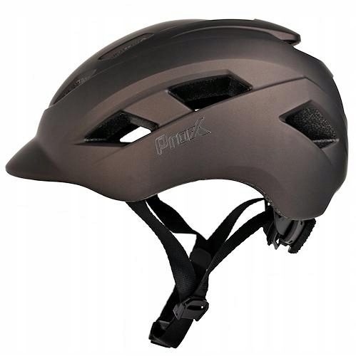 Kask Rowerowy Miejski Prox Town Led Rozm: M (55-58cm) Brązowy mat Lampka
