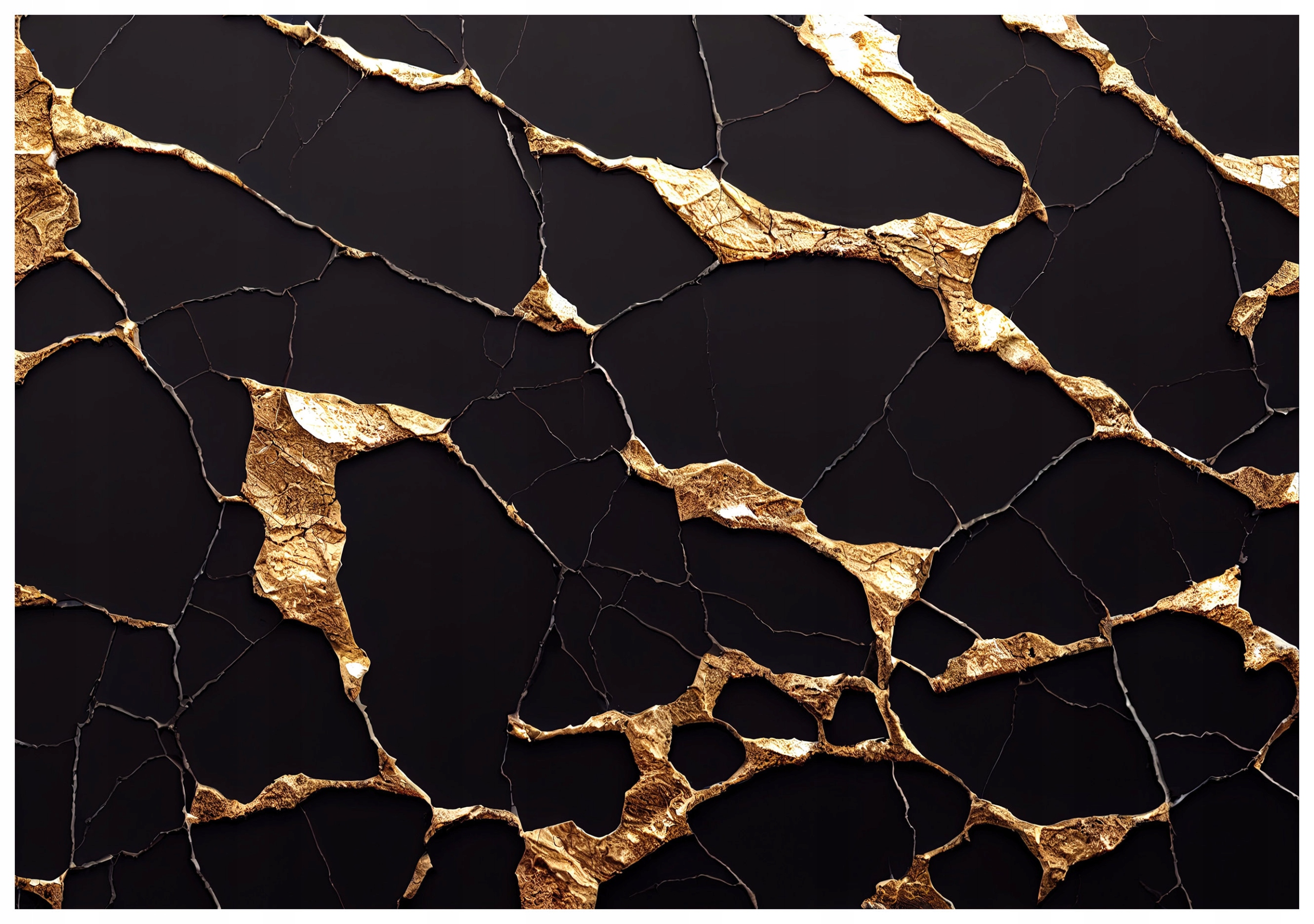 Fototapeta Zlaté praskliny na černém pozadí 416x254 Efektní a stylová lepidlo