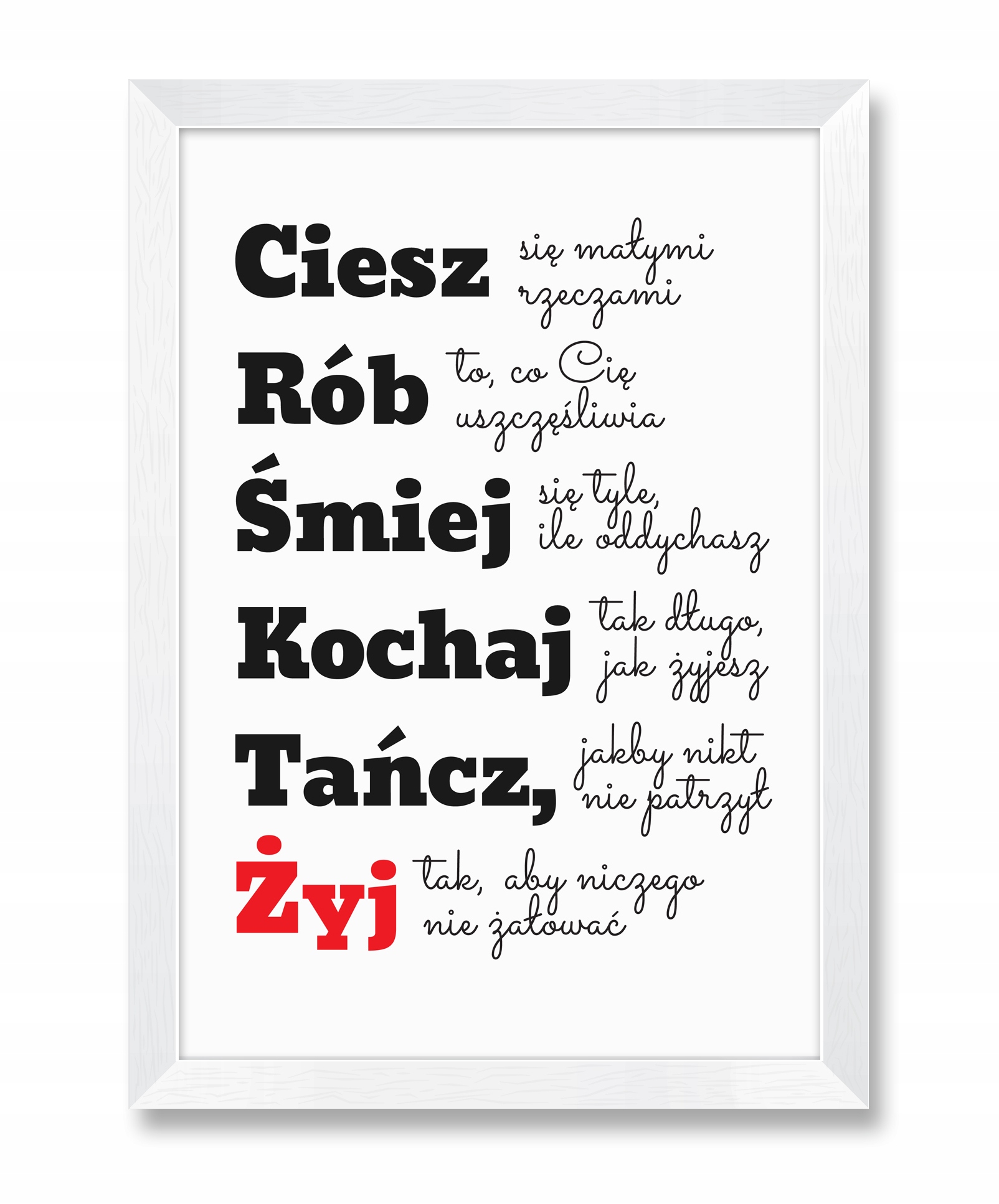 

Obrazy na ścianę z tekstem cytatem napisem A4