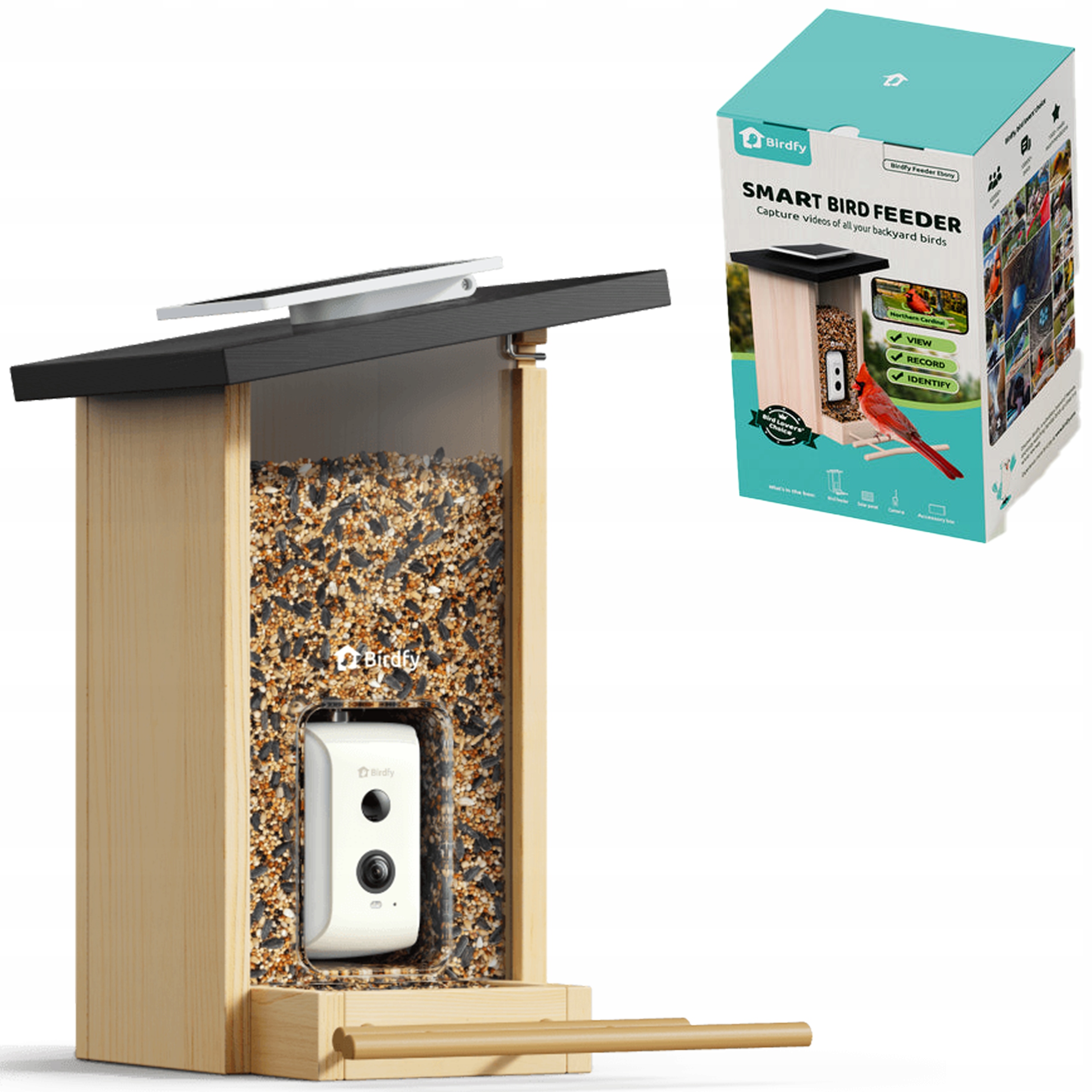 Birdfy Feeder Ebony Krmítko pro ptáky s kamerou 1080P Fhd IP66 WiFi