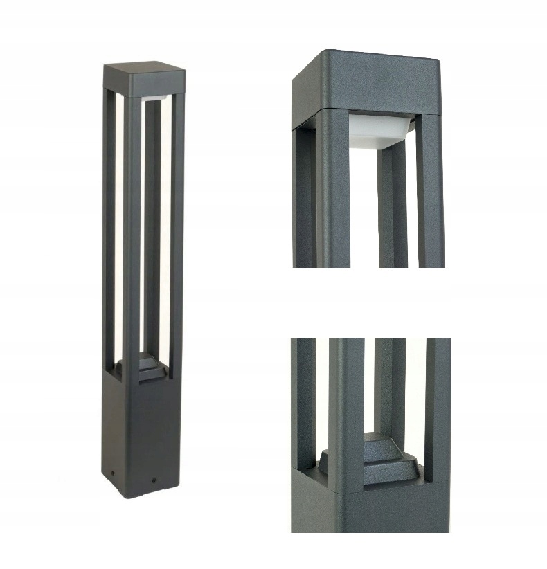 Stojacia záhradná lampa s osvetľovacím stĺpikom 80 cm tmavosivá IP54 Su-ma