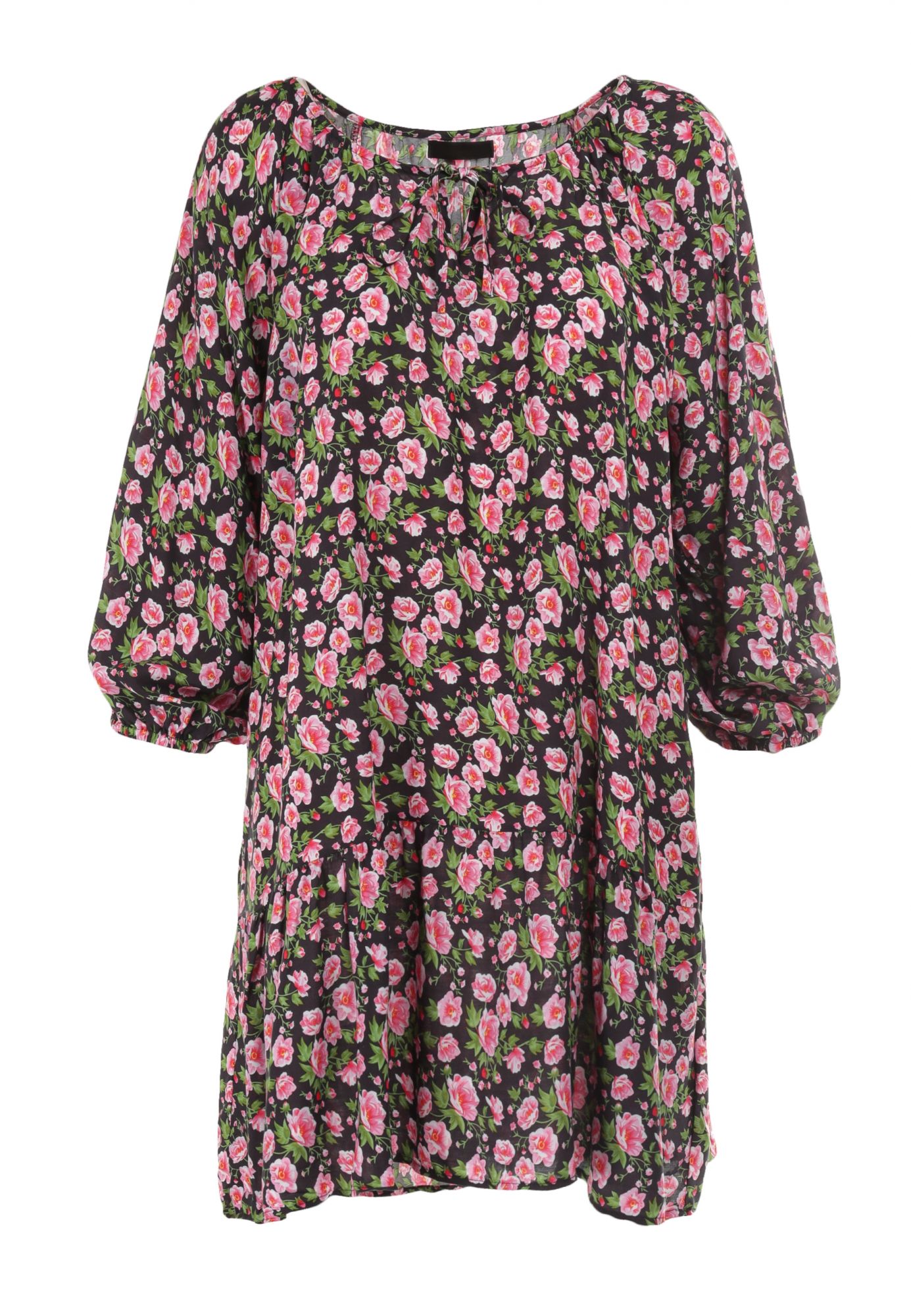 

Born2Be Czarno-Różowa Tunika damska 5XL/6XL 3/4