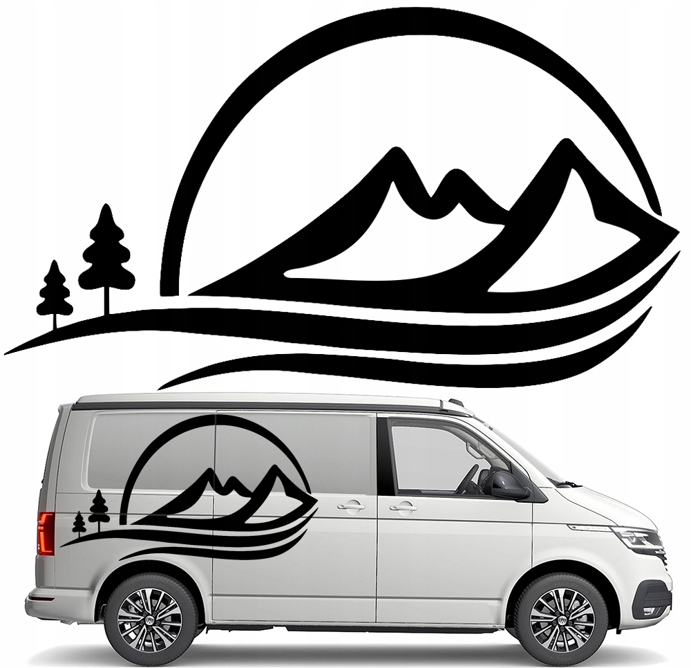 Samolepka Grafika na karavan Hory Mountains Les 90x159