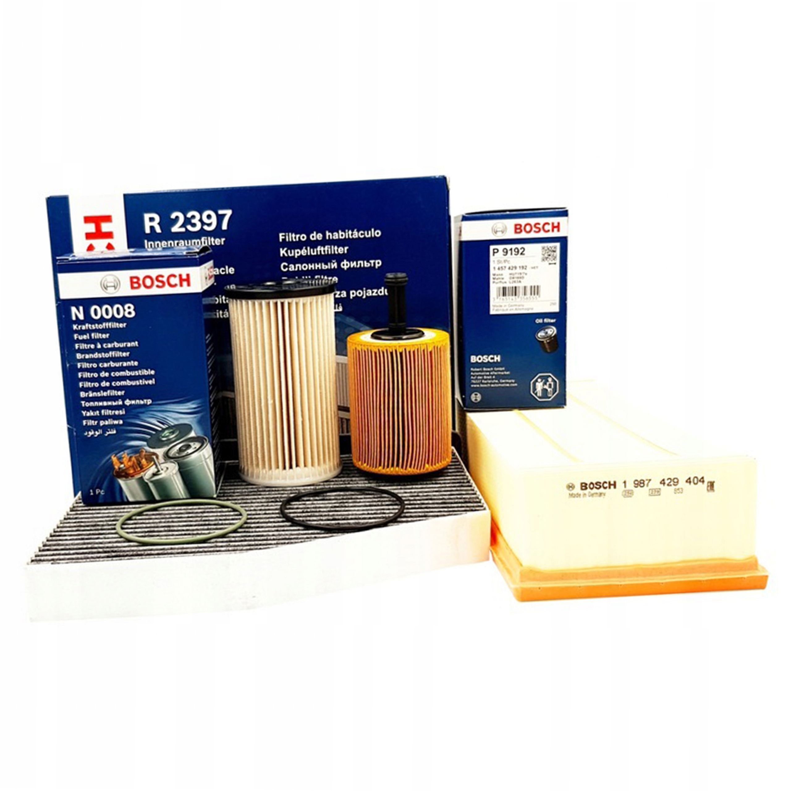 Sada 4 Filtrů Bosch Volkswagen Audi Skoda Seat 1.9 2.0 Tdi 2004-2012