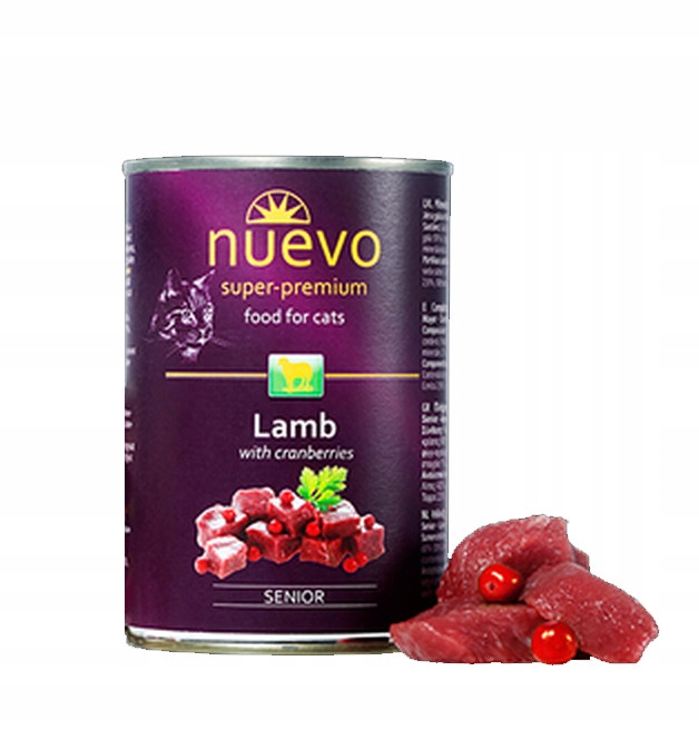 Levně Nuevo Premium konzerva Mokré krmivo pro kočky Adult Jehněčí 12 x 400 g