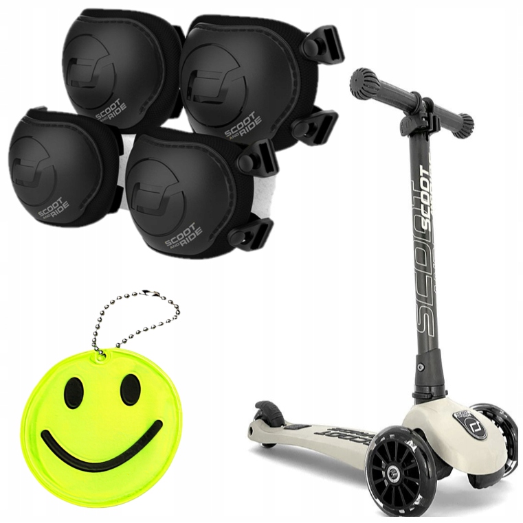 Scoot And Ride Hulajnoga 3+ Ash Zestaw Ochraniaczy S Black