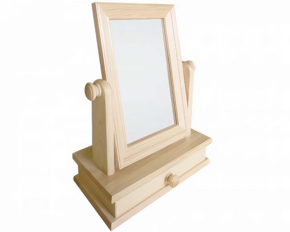 TOALETKA Z LUSTREM KOSMETYCZNA SOSNOWA DREWNIANA Marka Wooden Paradise