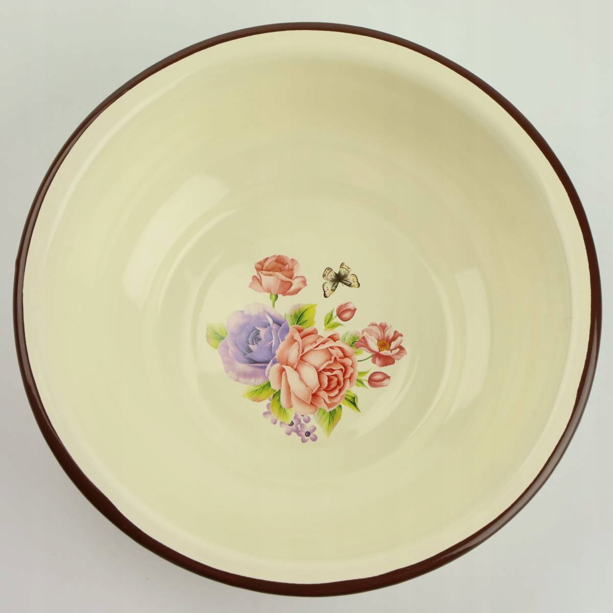 MISKA EMALIOWANA MISA 22 CM NA ZUPĘ OWOCE WARZYWA WZÓR KWIATY