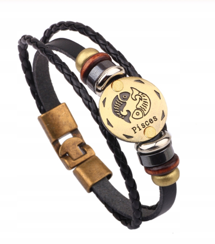 

Bransoleta Znak Zodiaku Bransoletka Skórzana Ryby