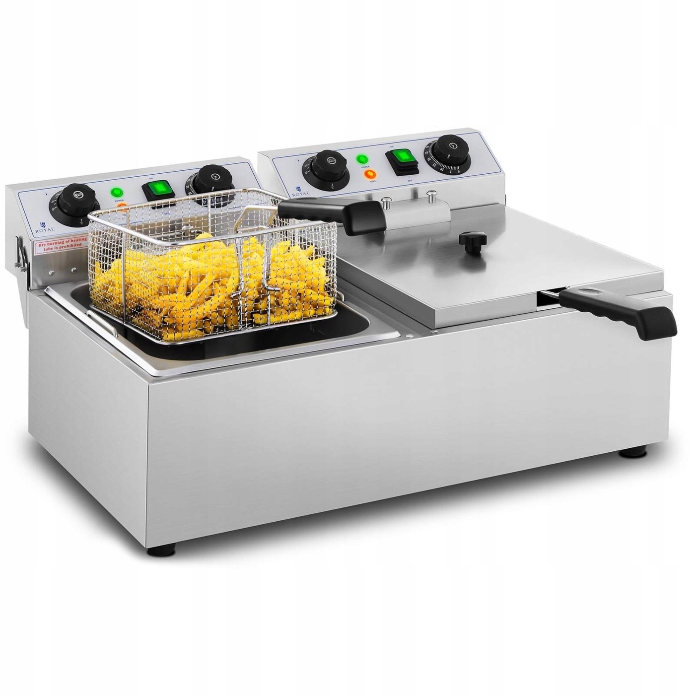 Frytownica Frytkownica Dwukomorowa Inox Pojemność 2 x 10 L 6400 W Timer